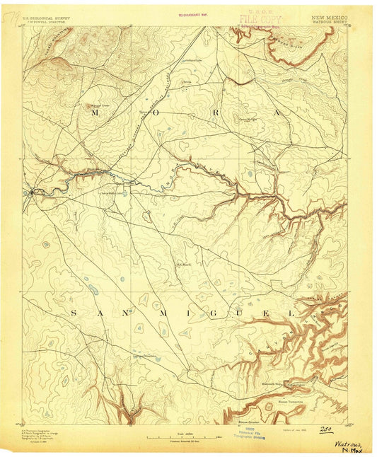 1892 Watrous, NM - New Mexico - USGS Topographic Map