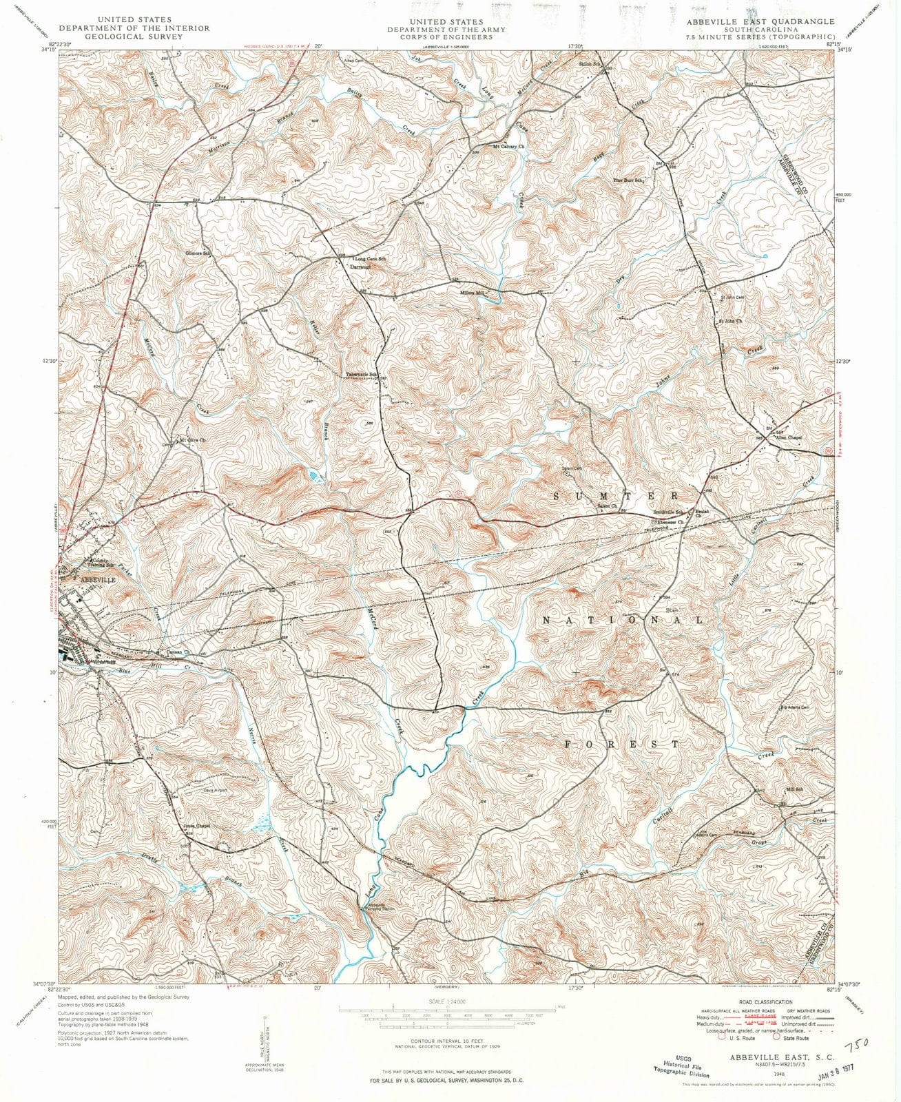 1948 Abbeville East, SC - South Carolina - USGS Topographic Map