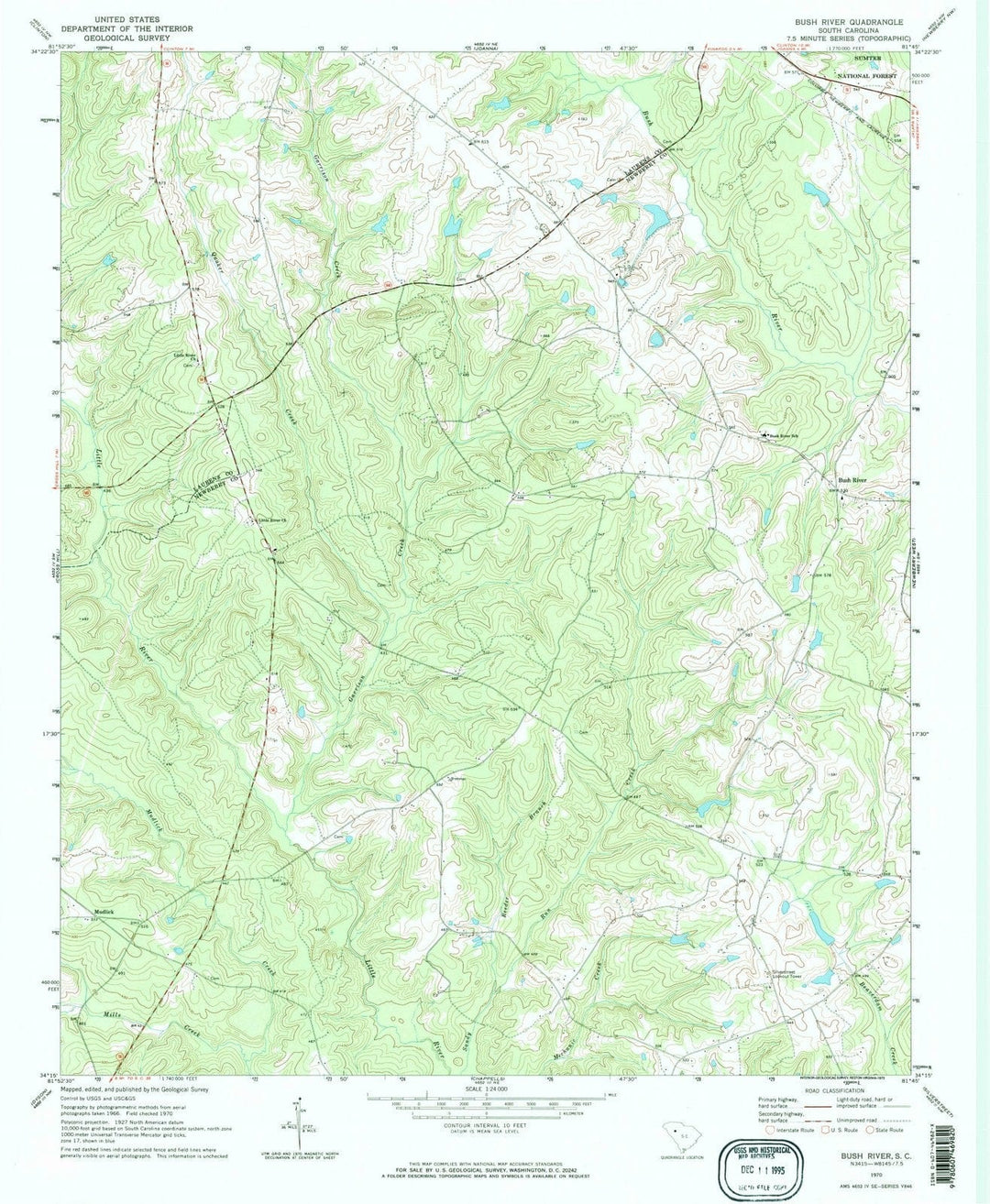 1970 Bush River, SC - South Carolina - USGS Topographic Map
