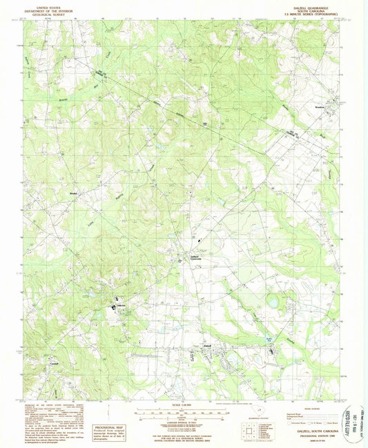 1988 Dalzell, SC - South Carolina - USGS Topographic Map