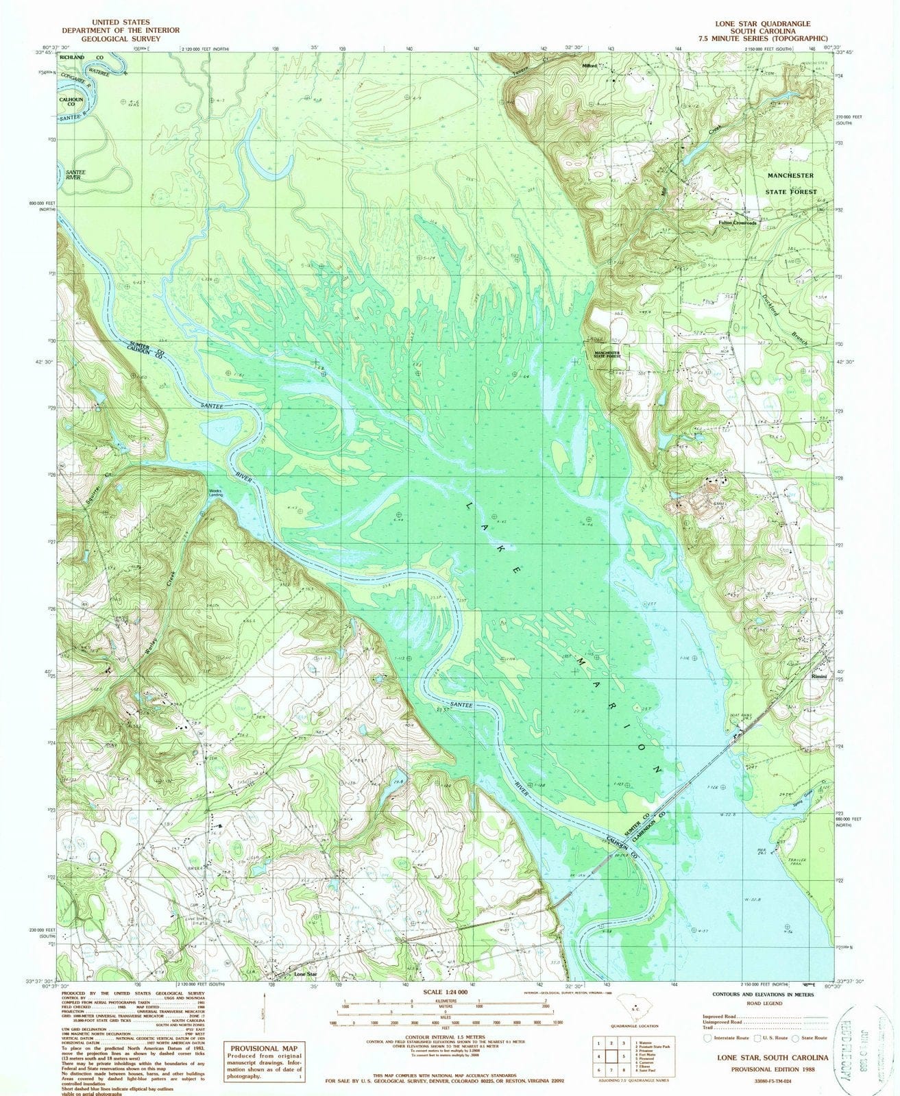 1988 Lone Star, SC - South Carolina - USGS Topographic Map