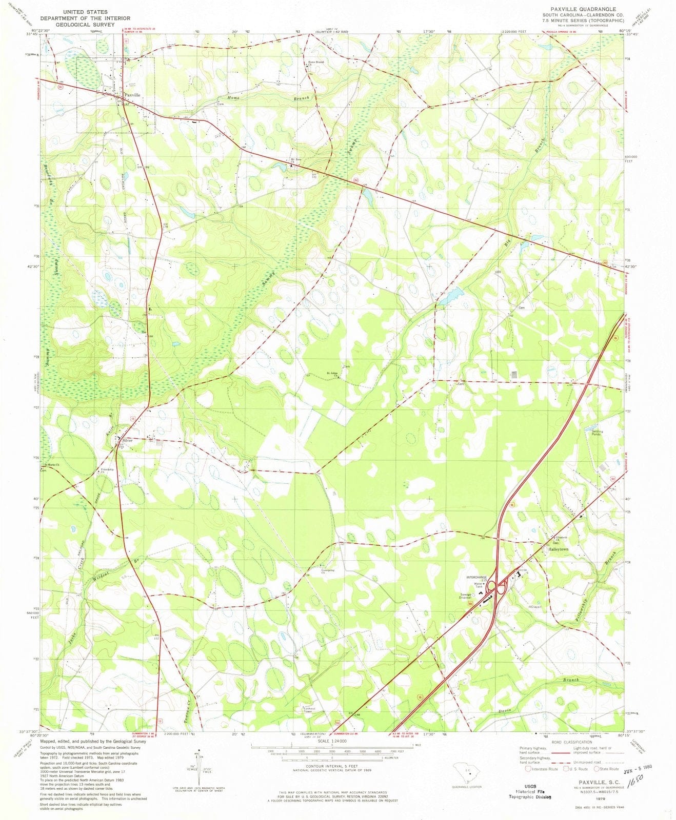 1979 Paxville, SC - South Carolina - USGS Topographic Map