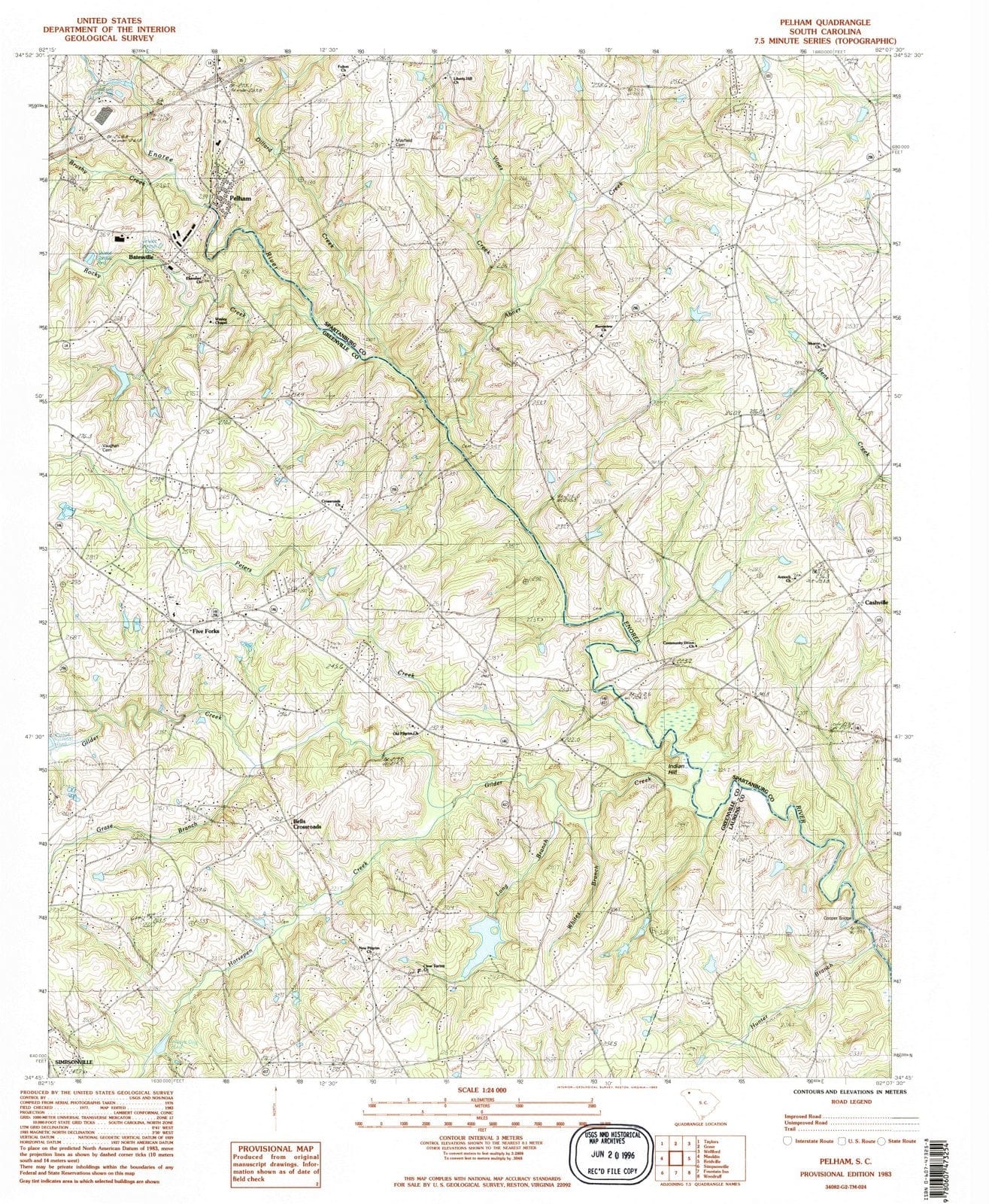 1983 Pelham, SC - South Carolina - USGS Topographic Map