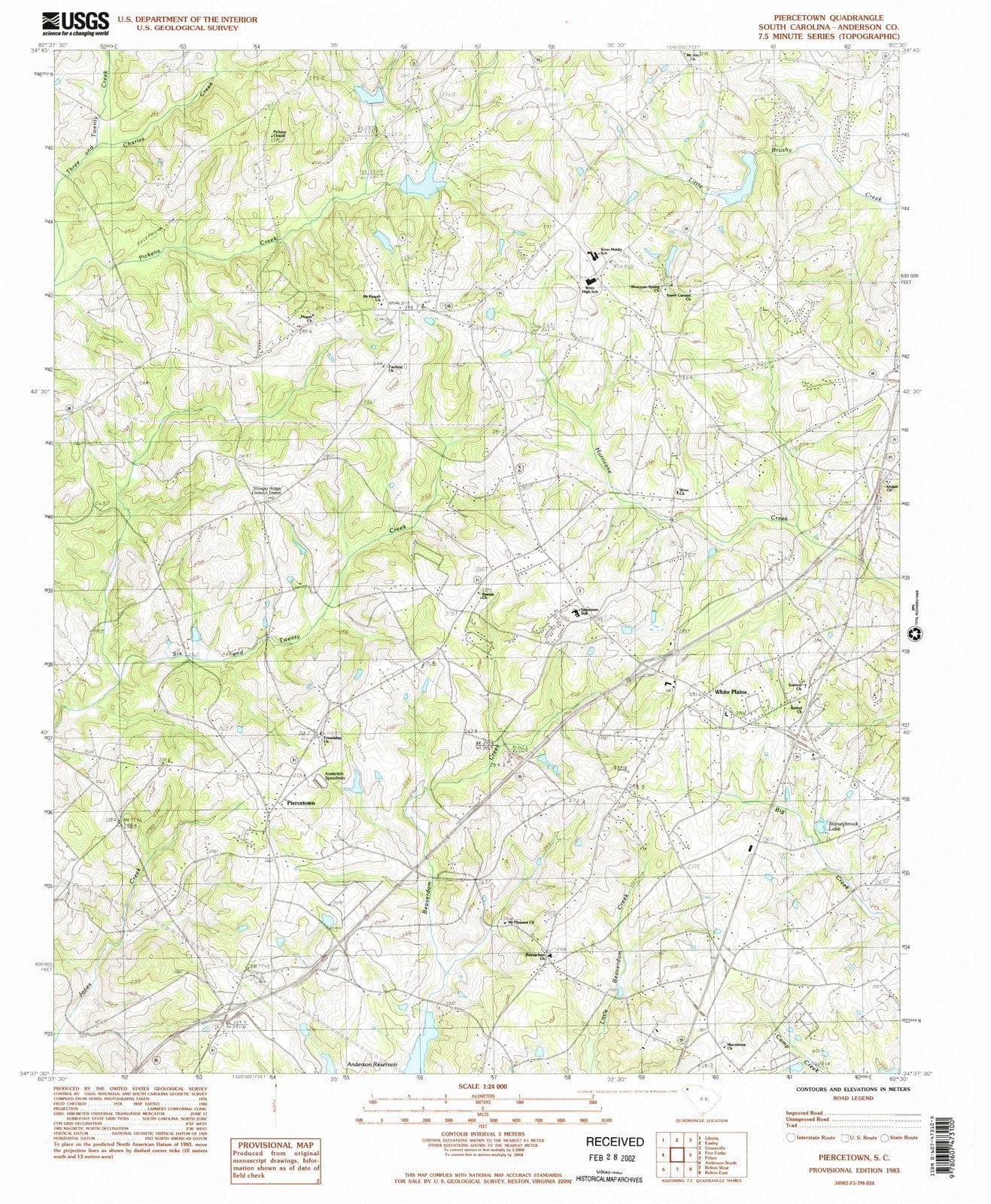 1983 Piercetown, SC - South Carolina - USGS Topographic Map