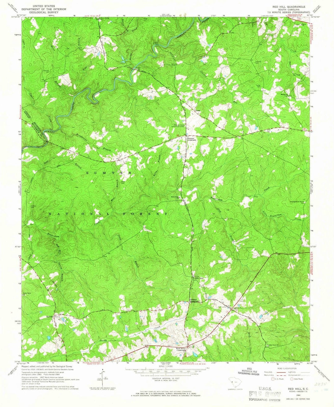 1964 Red Hill, SC - South Carolina - USGS Topographic Map