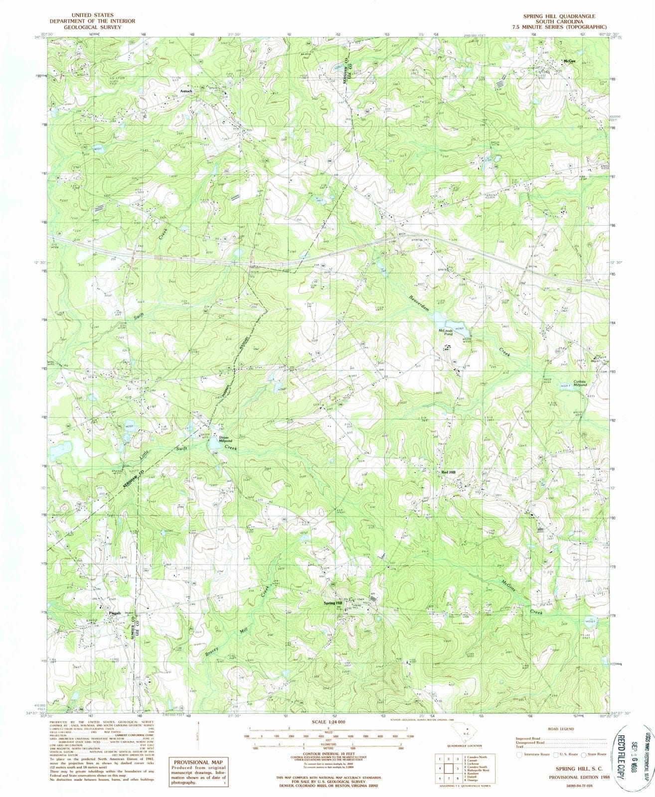 1988 Spring Hill, SC - South Carolina - USGS Topographic Map