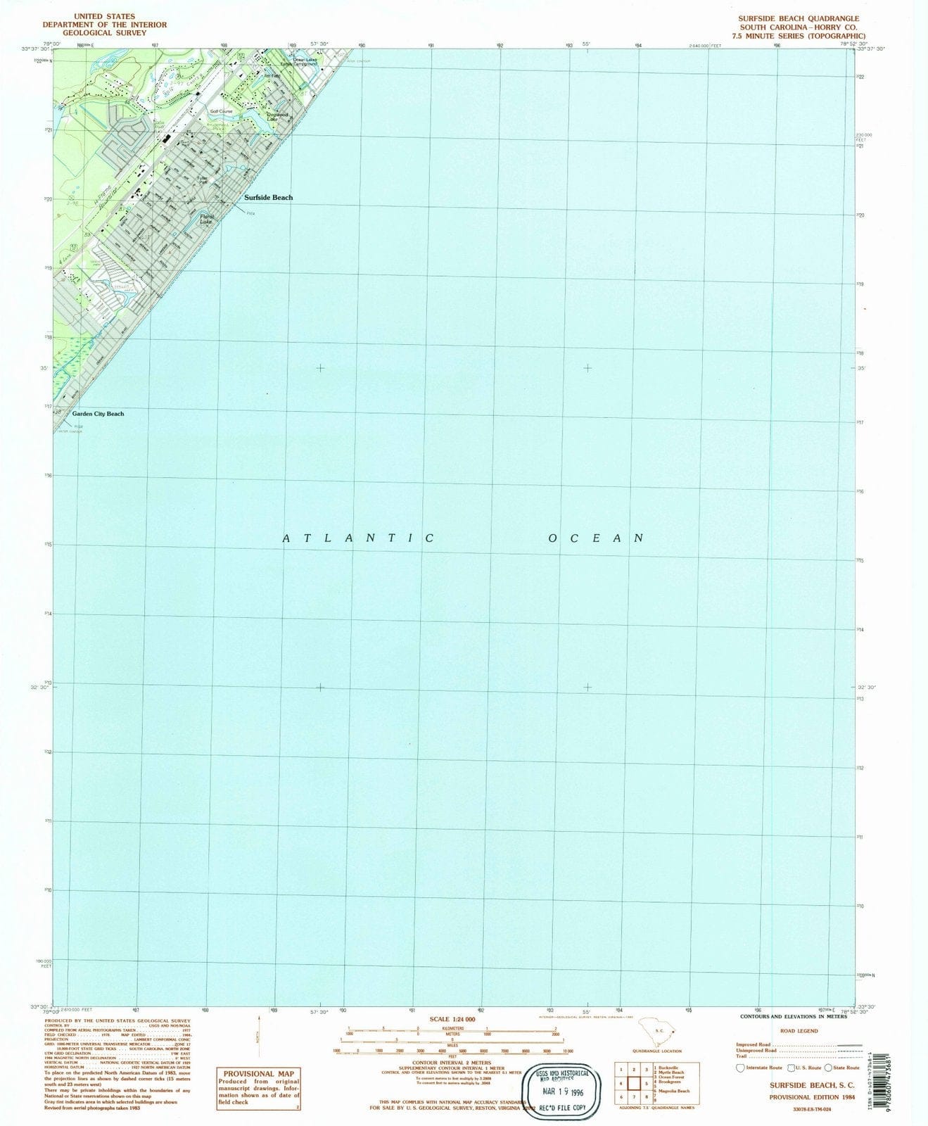 1984 Surfside Beach, SC - South Carolina - USGS Topographic Map