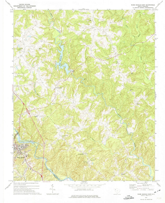 1971 Ware Shoals East, SC - South Carolina - USGS Topographic Map