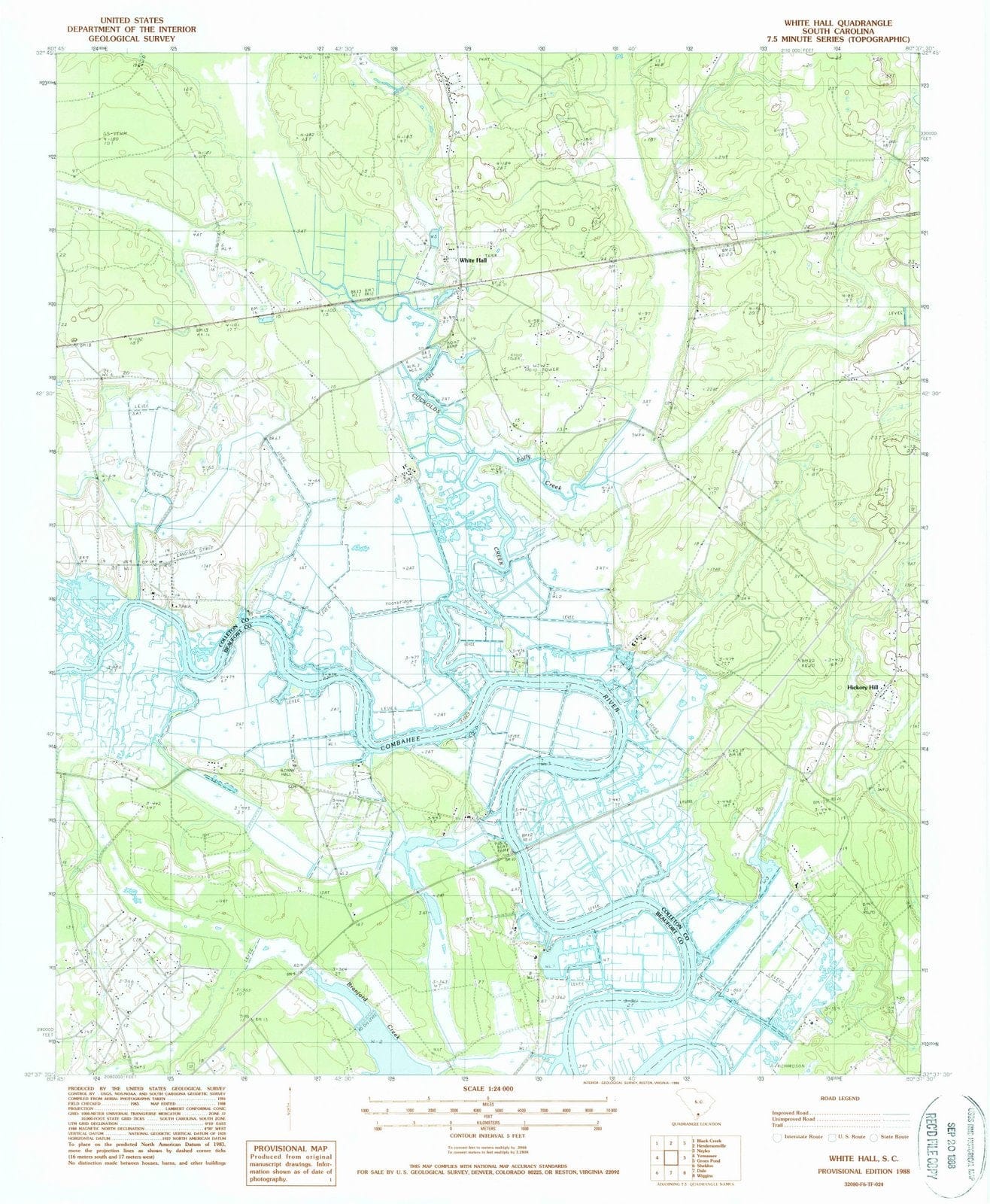 1988 White Hall, SC - South Carolina - USGS Topographic Map