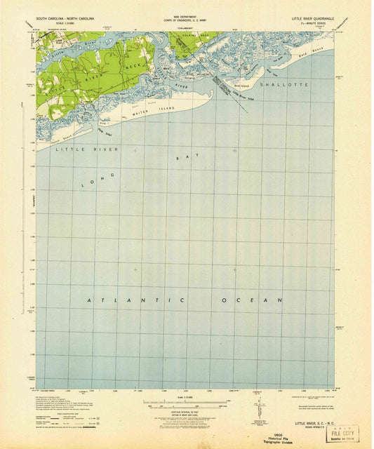 1943 Little River, SC - South Carolina - USGS Topographic Map