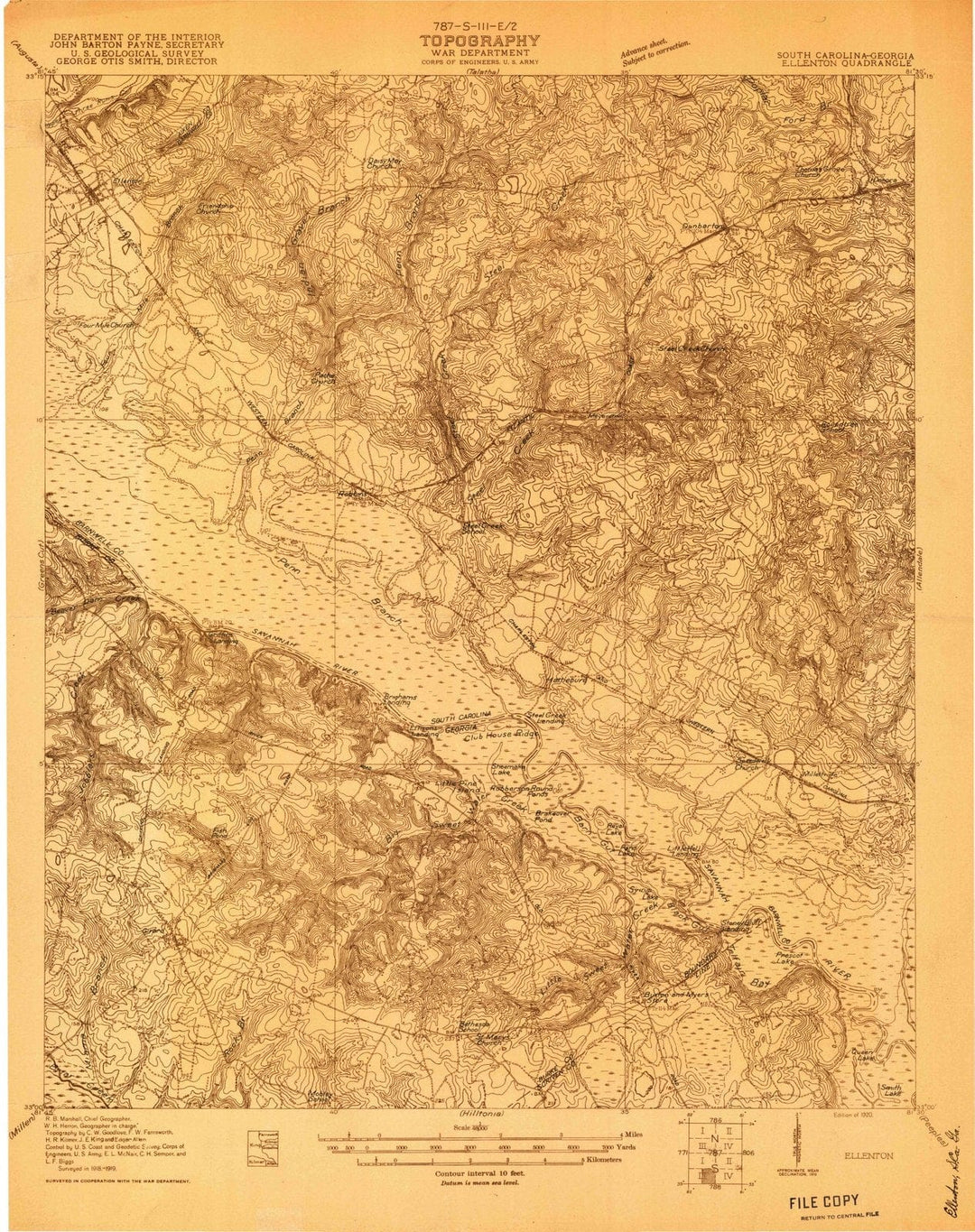1920 Ellenton, SC - South Carolina - USGS Topographic Map