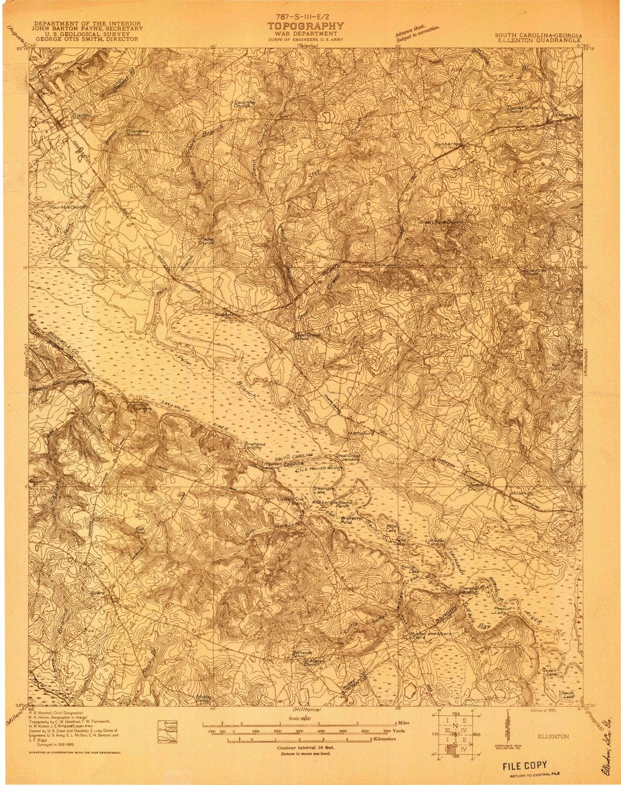 1920 Ellenton, SC - South Carolina - USGS Topographic Map