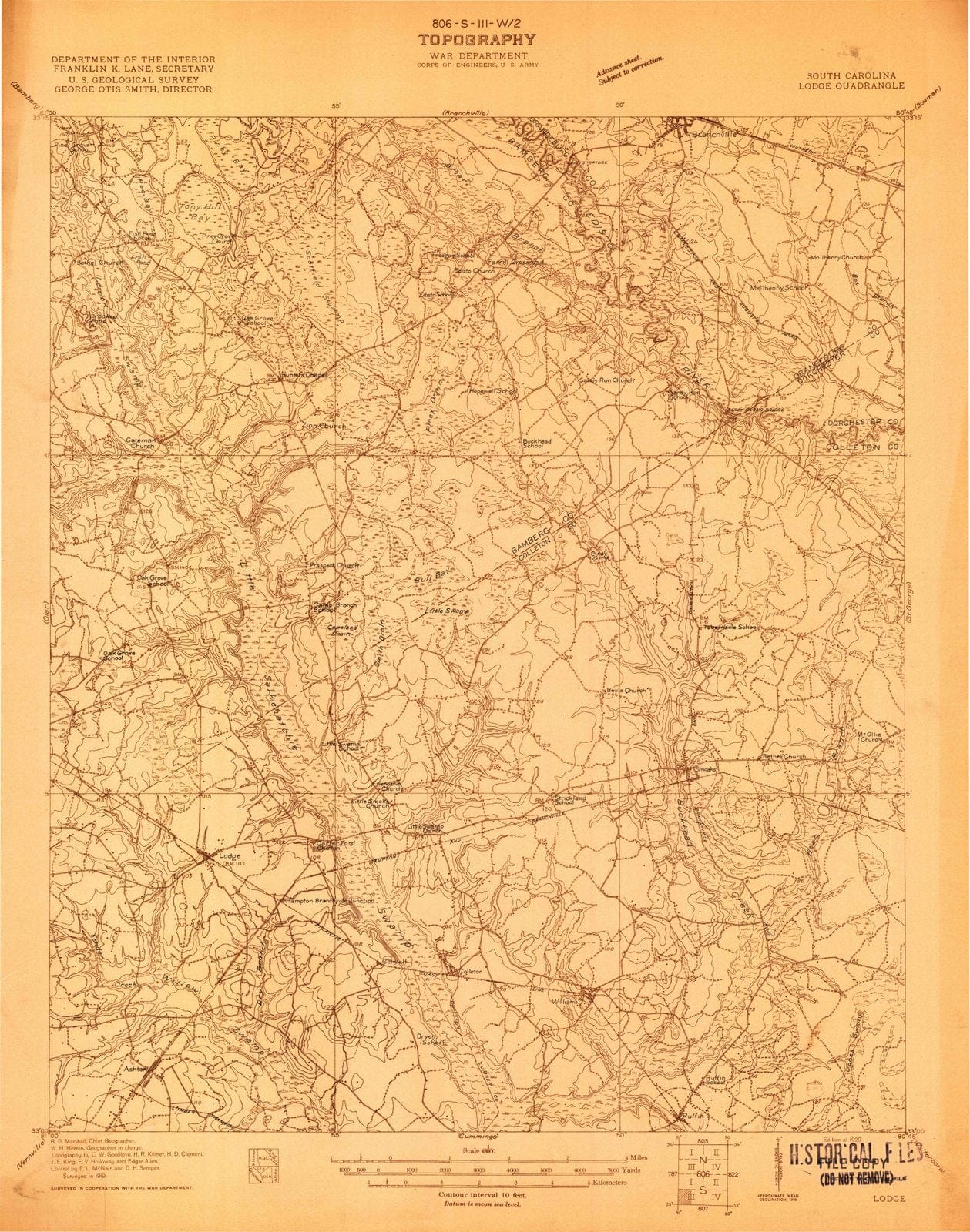 1920 Lodge, SC - South Carolina - USGS Topographic Map