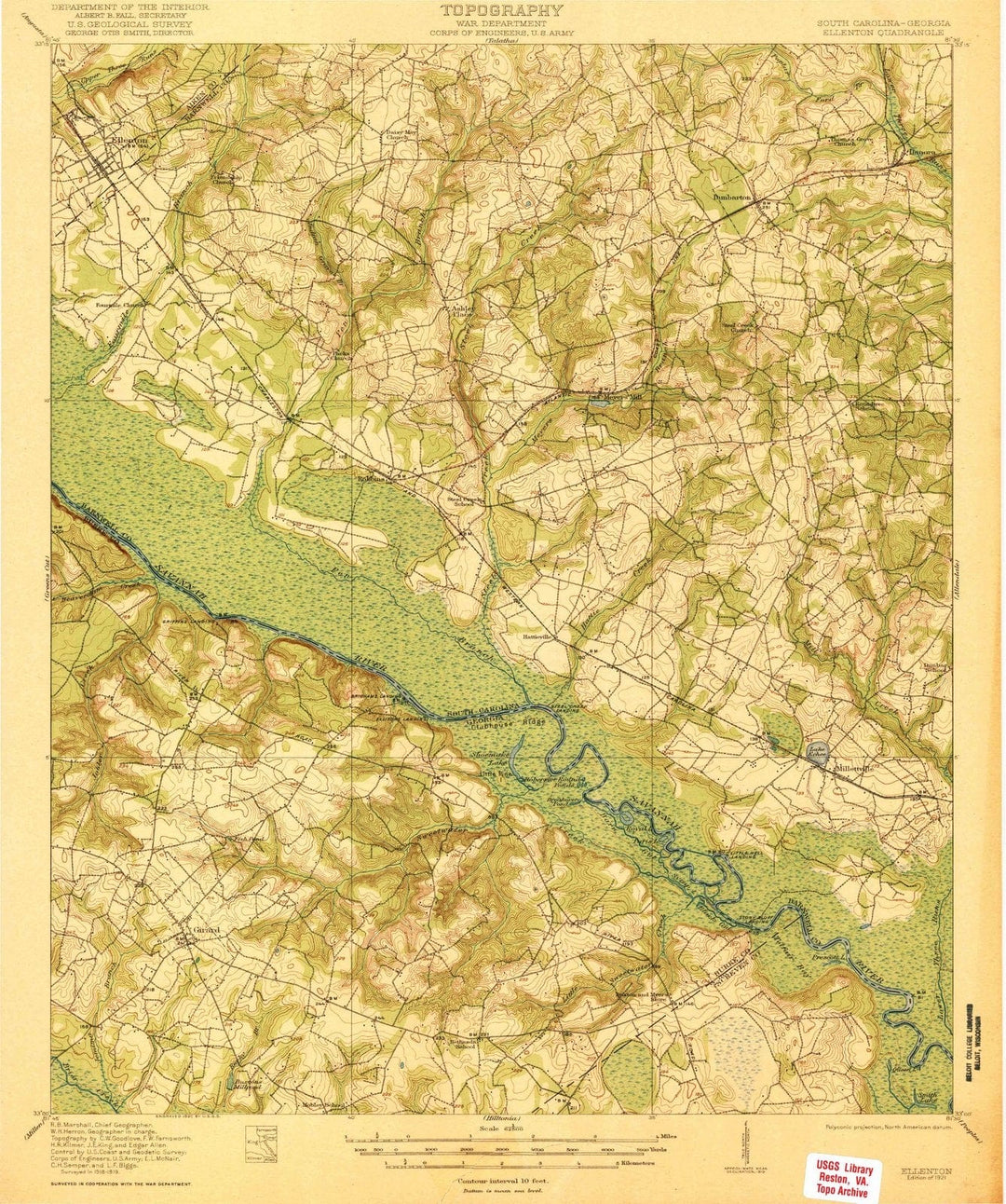 1921 Ellenton, SC - South Carolina - USGS Topographic Map
