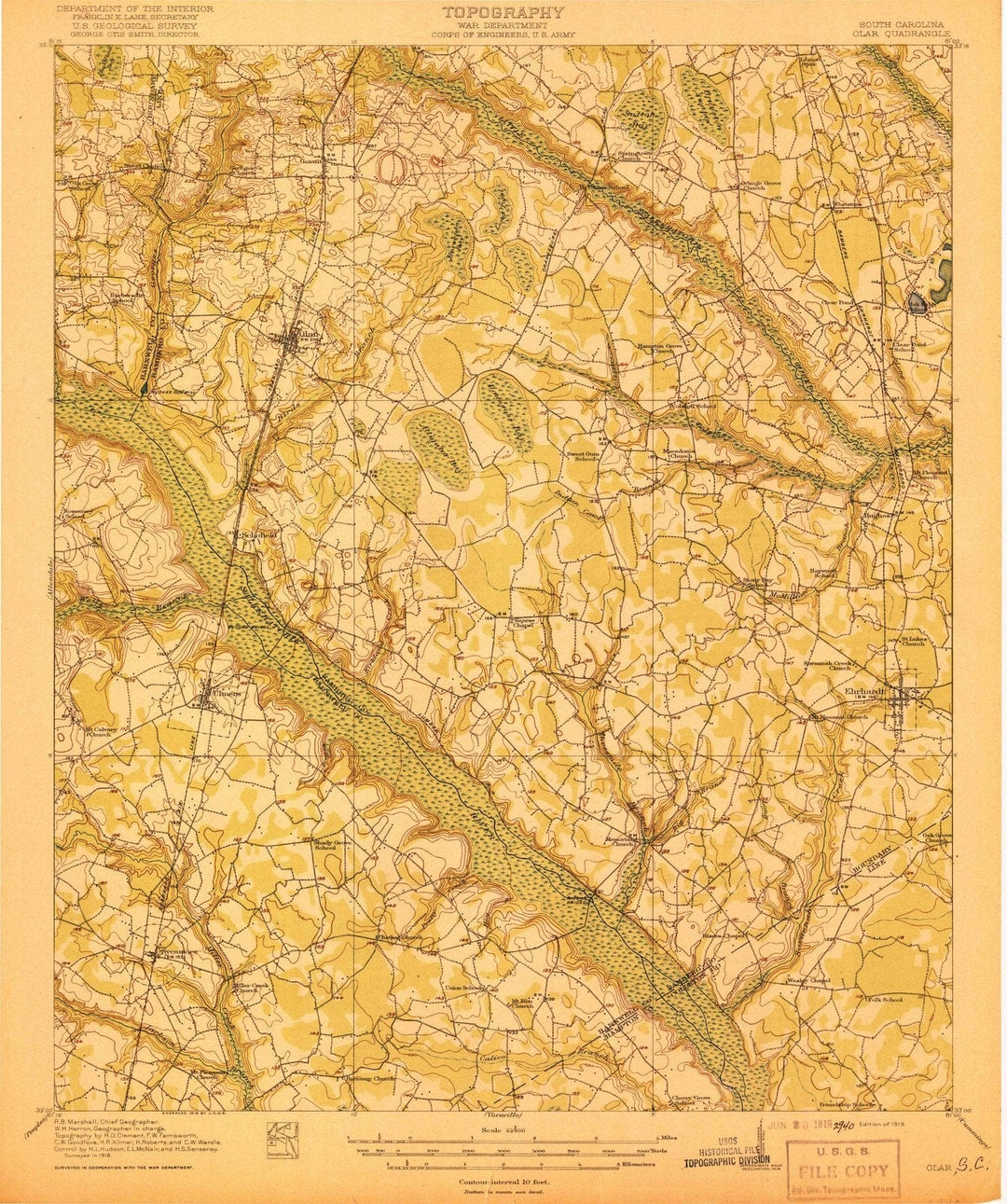 1919 Olar, SC - South Carolina - USGS Topographic Map