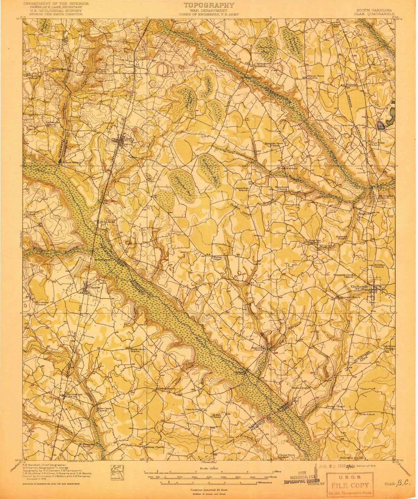 1919 Olar, SC - South Carolina - USGS Topographic Map