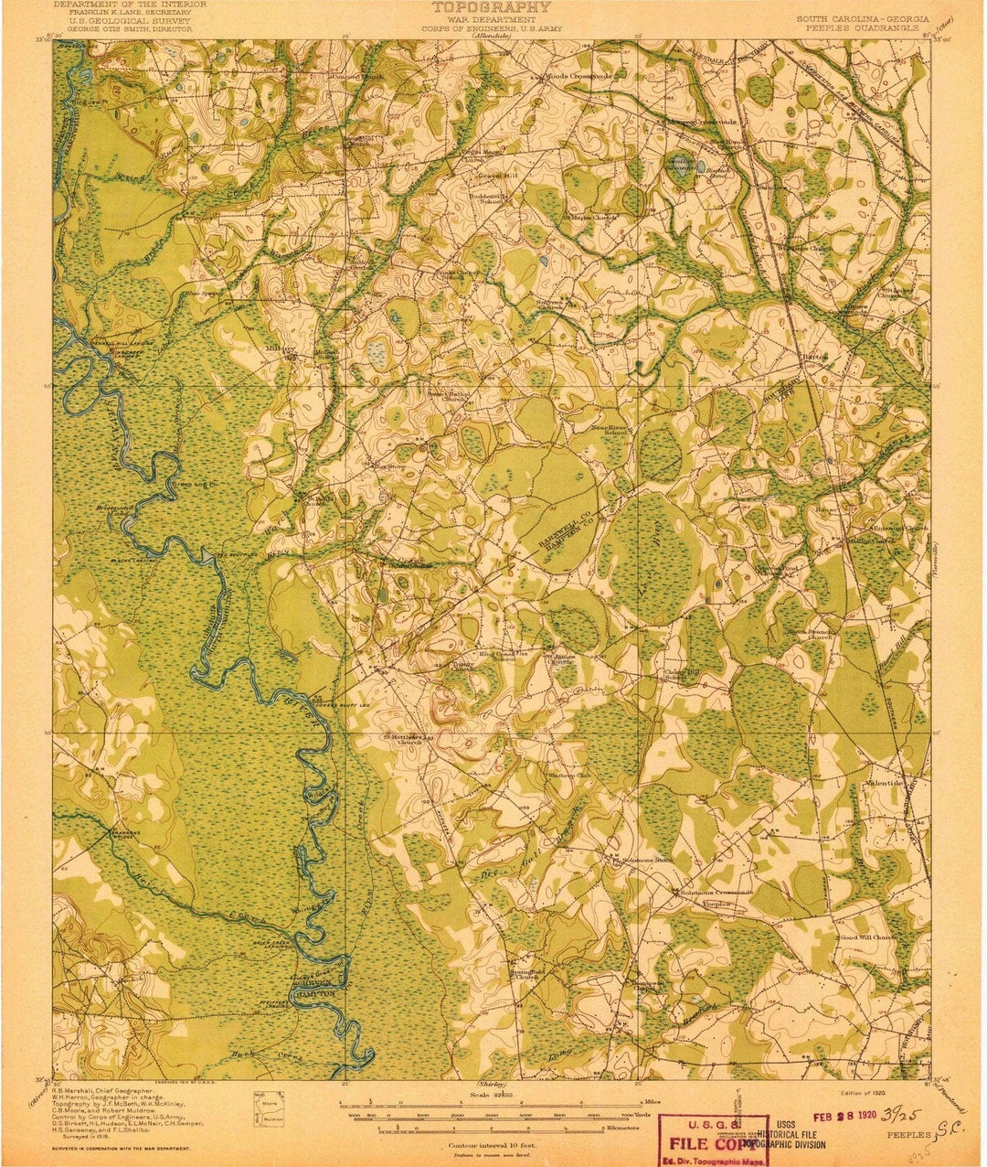 1920 Peeples, SC - South Carolina - USGS Topographic Map
