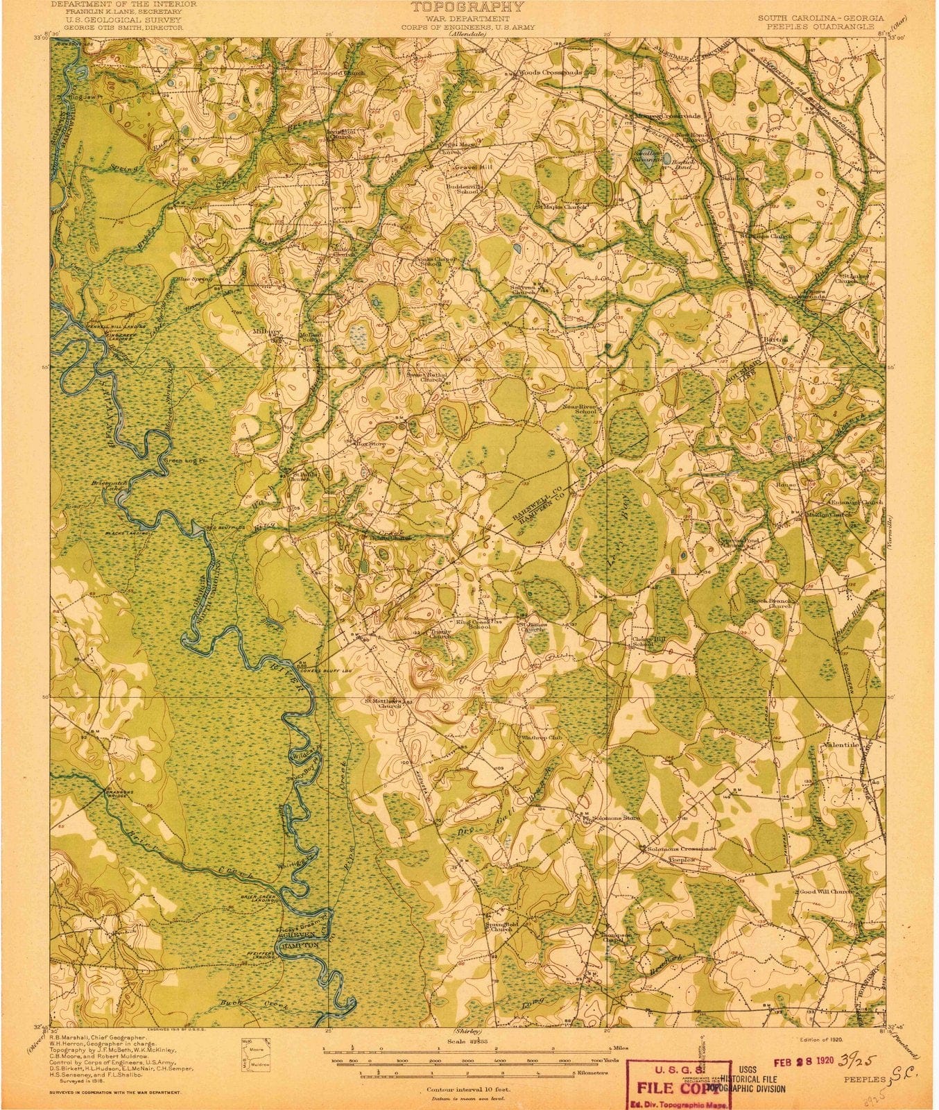 1920 Peeples, SC - South Carolina - USGS Topographic Map