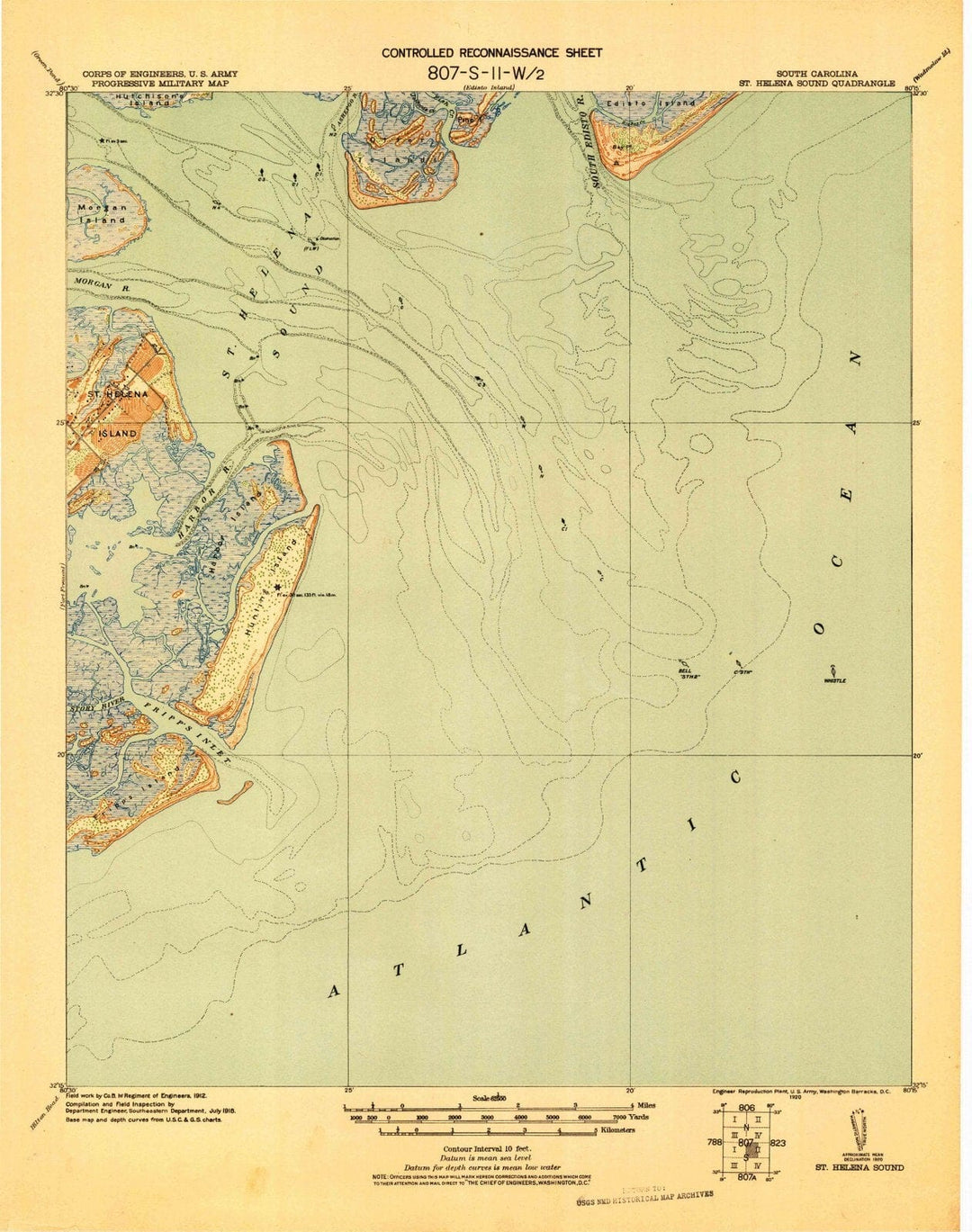 1920 St. Helena Sound, SC - South Carolina - USGS Topographic Map