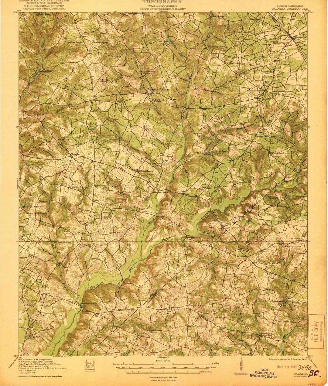 1921 Talatha, SC - South Carolina - USGS Topographic Map