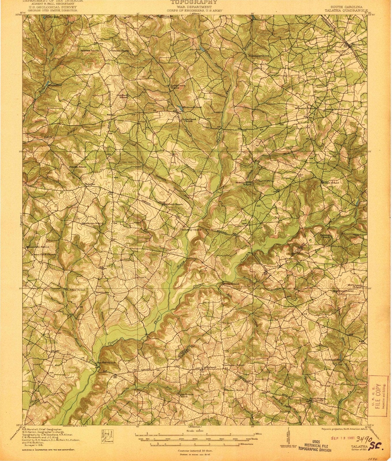 1921 Talatha, SC - South Carolina - USGS Topographic Map