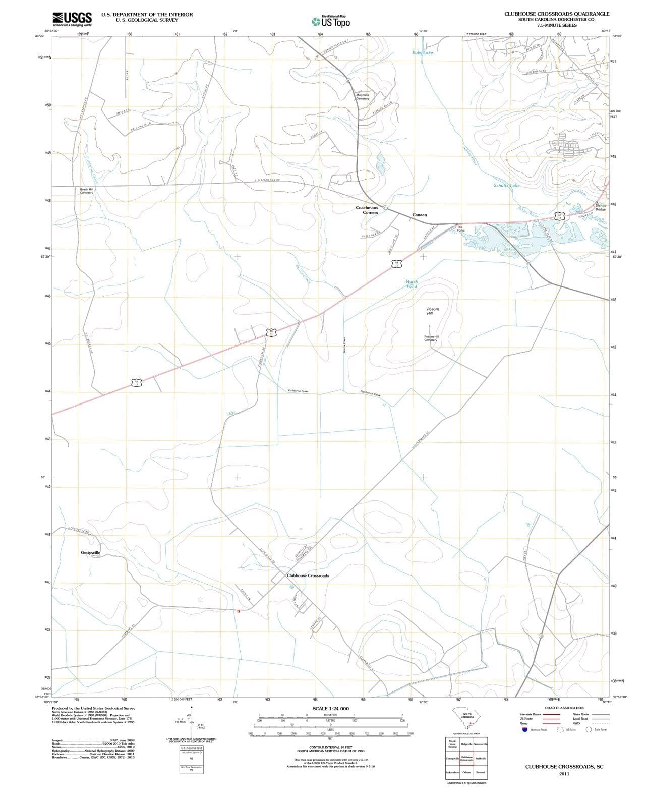 2011 Clubhouse Crossroads, SC - South Carolina - USGS Topographic Map