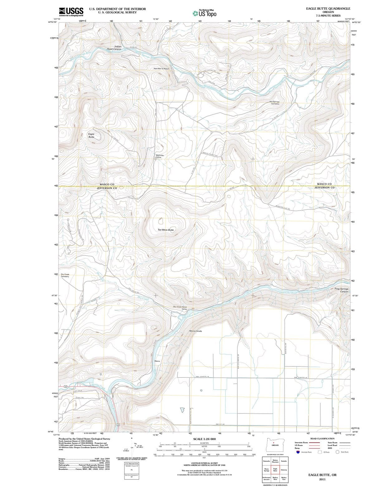 2011 Eagle Butte, OR - Oregon - USGS Topographic Map