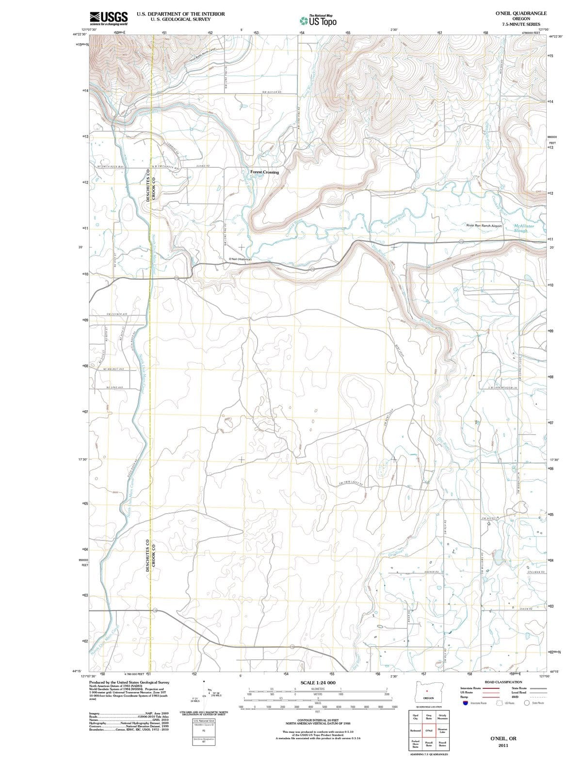 2011 O'Neil, OR - Oregon - USGS Topographic Map