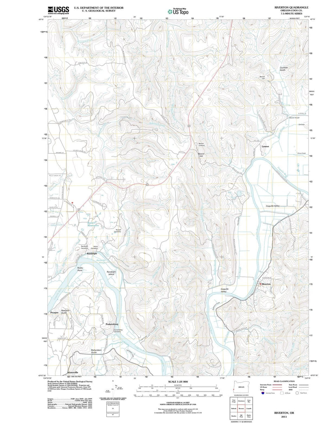 2011 Riverton, OR - Oregon - USGS Topographic Map