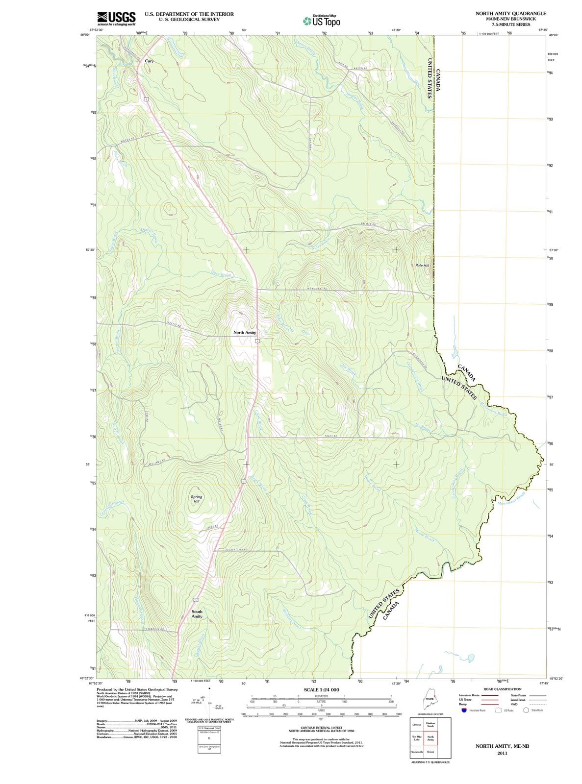 2011 North Amity, ME - Maine - USGS Topographic Map