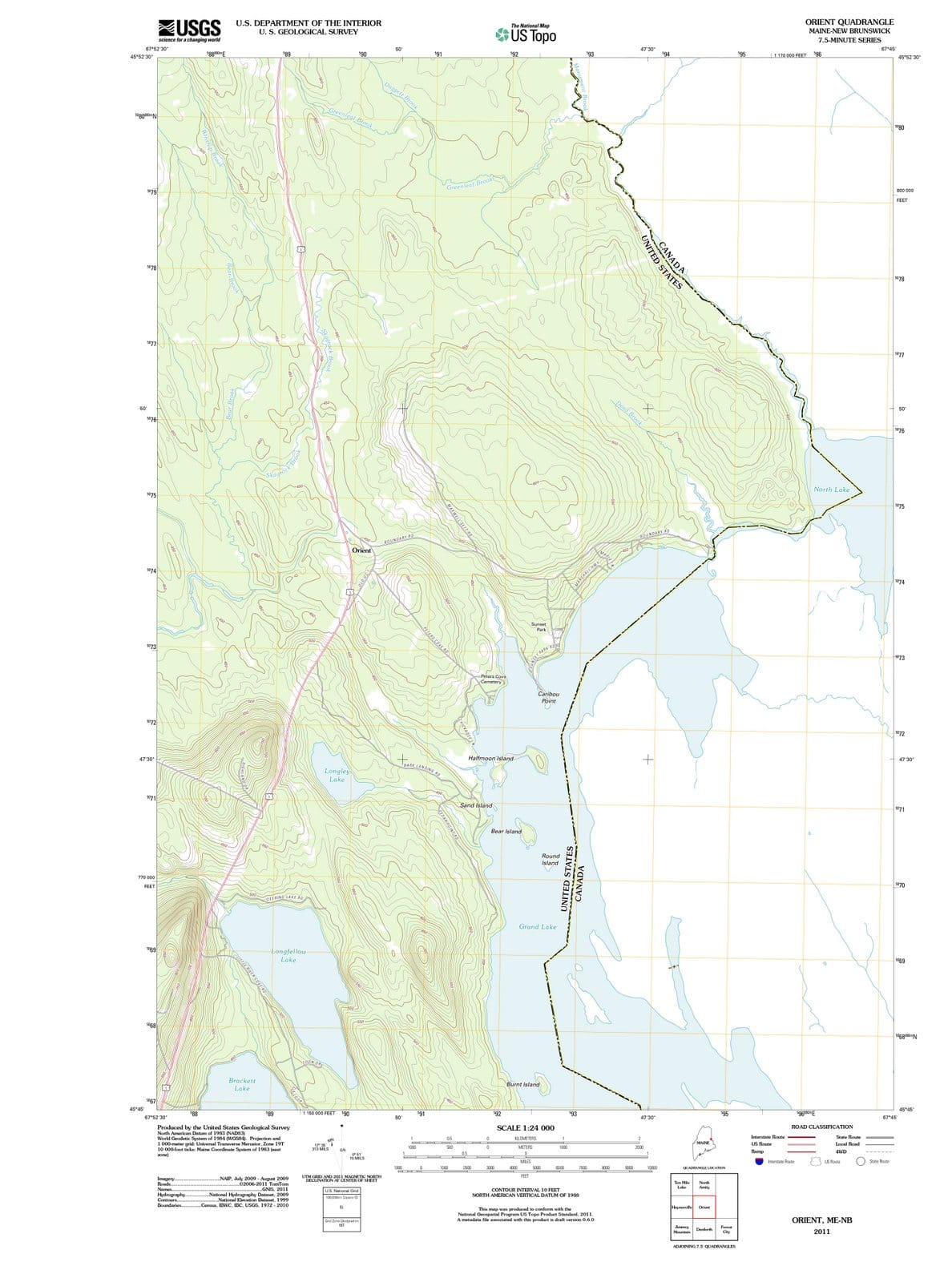 2011 Orient, ME - Maine - USGS Topographic Map