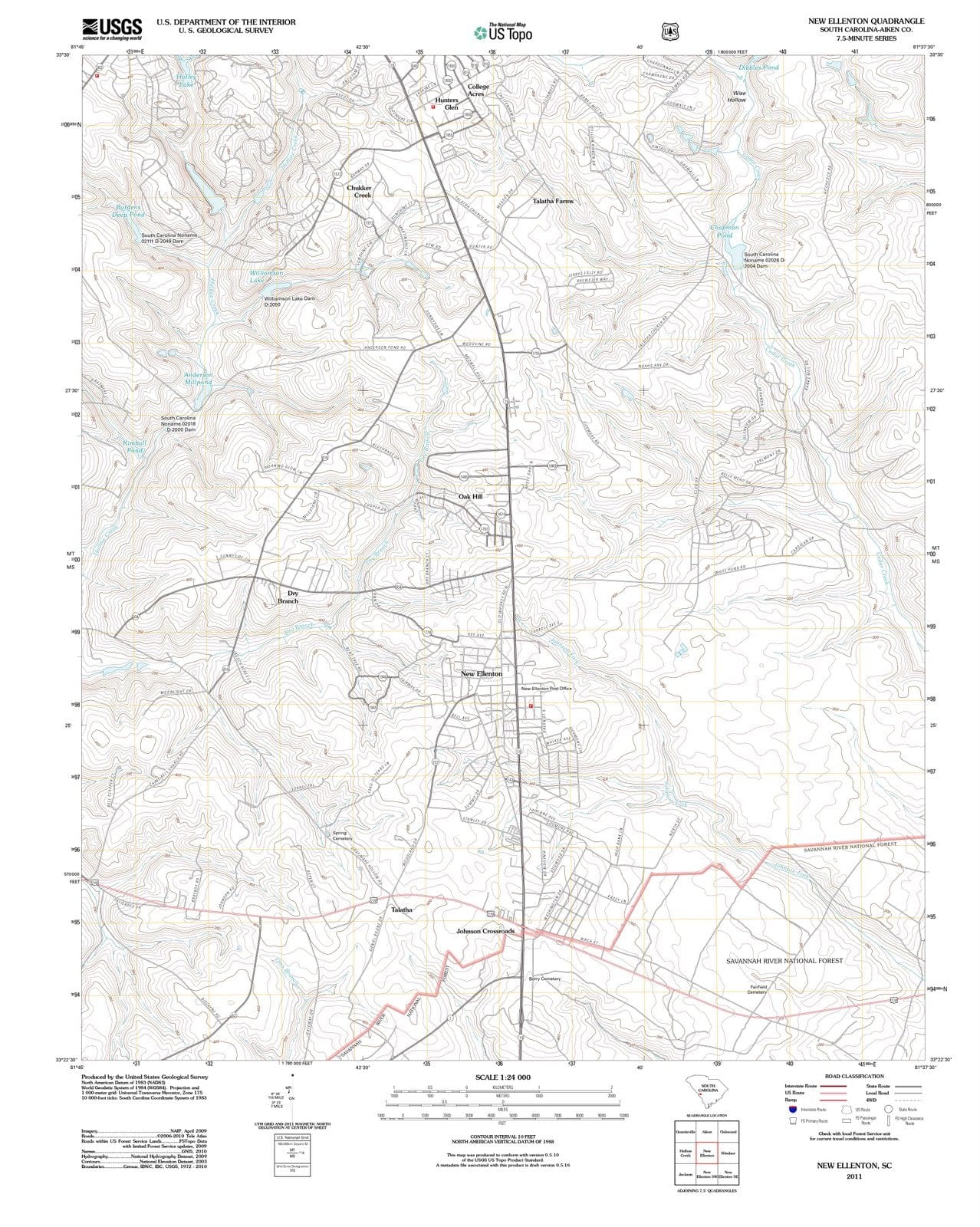 2011 New Ellenton, SC - South Carolina - USGS Topographic Map