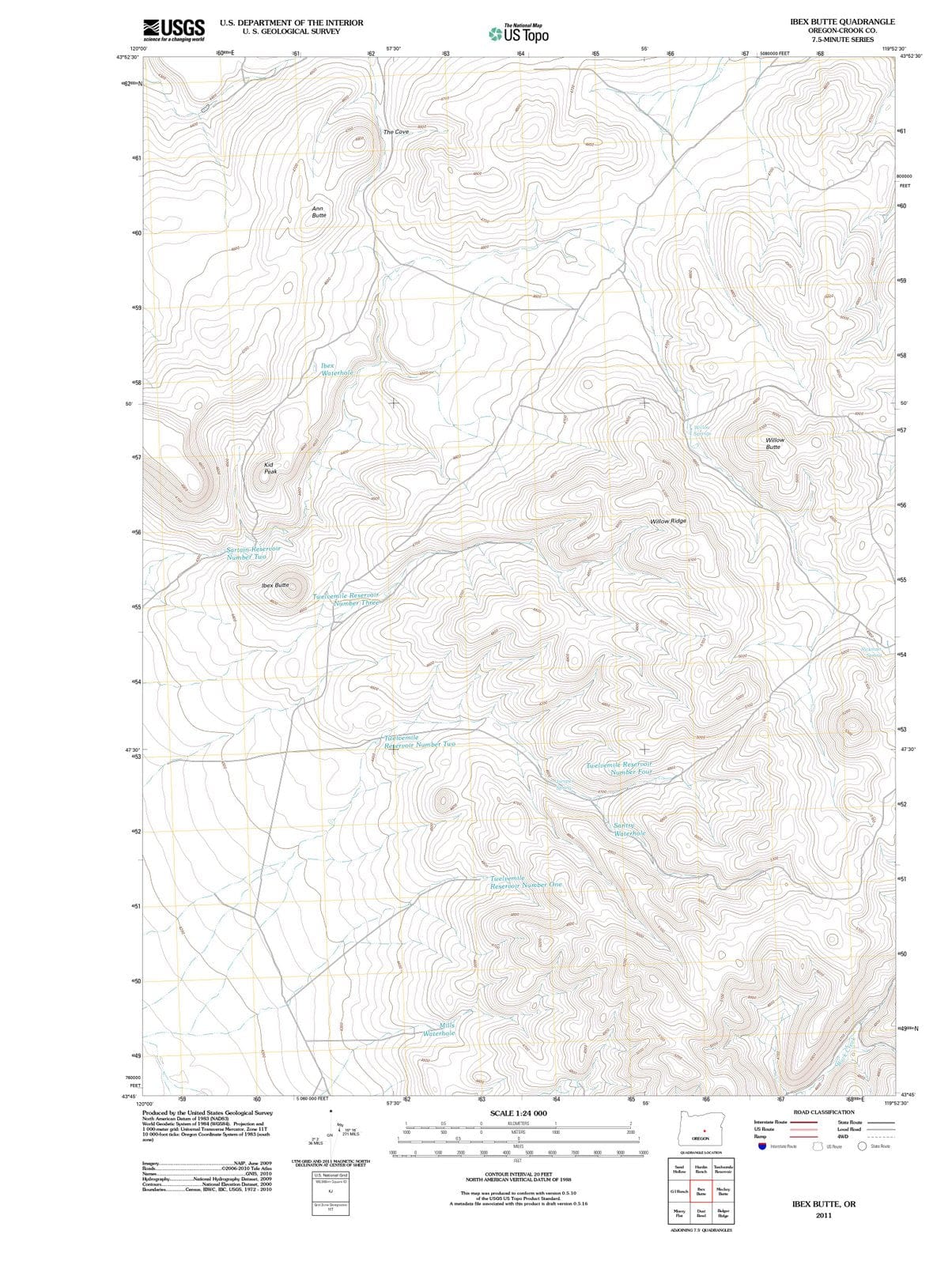 2011 Ibex Butte, OR - Oregon - USGS Topographic Map