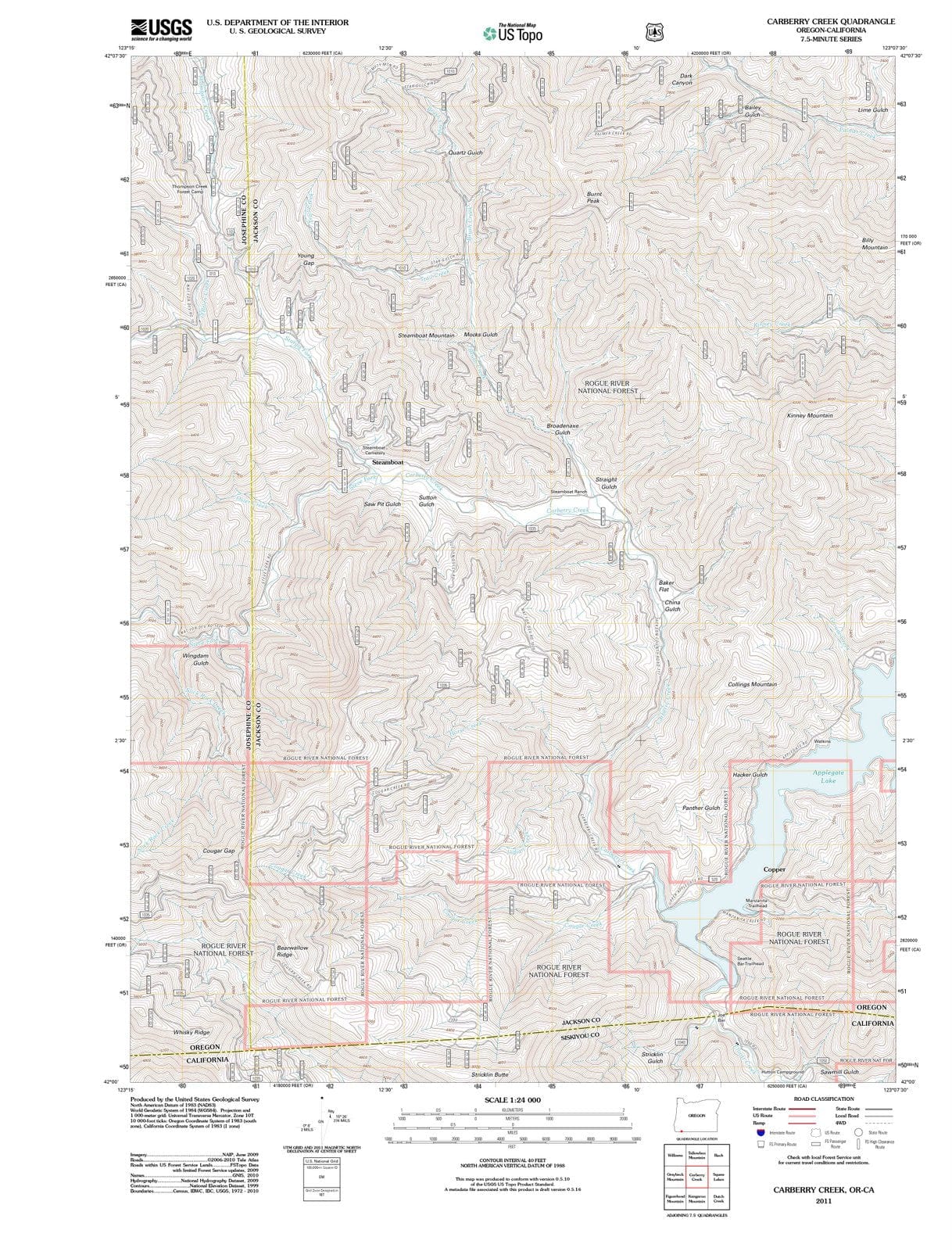 2011 Carberry Creek, OR - Oregon - USGS Topographic Map