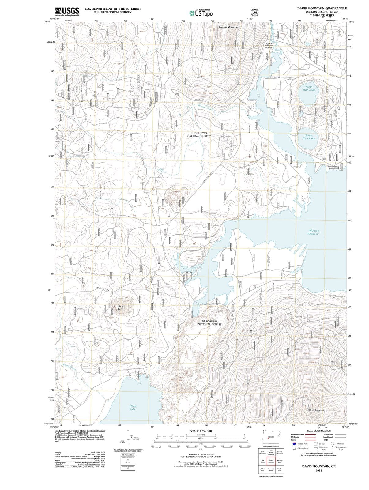 2011 Davis Mountain, OR - Oregon - USGS Topographic Map