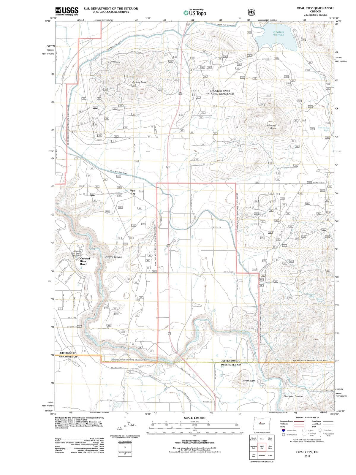 2011 Opal City, OR - Oregon - USGS Topographic Map