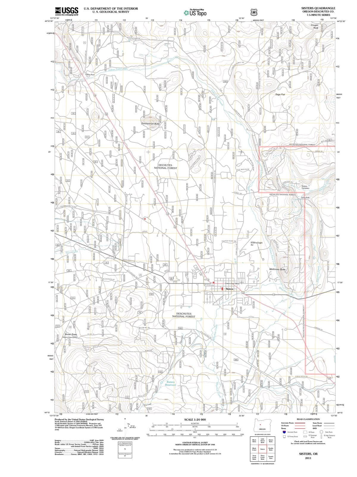 2011 Sisters, OR - Oregon - USGS Topographic Map