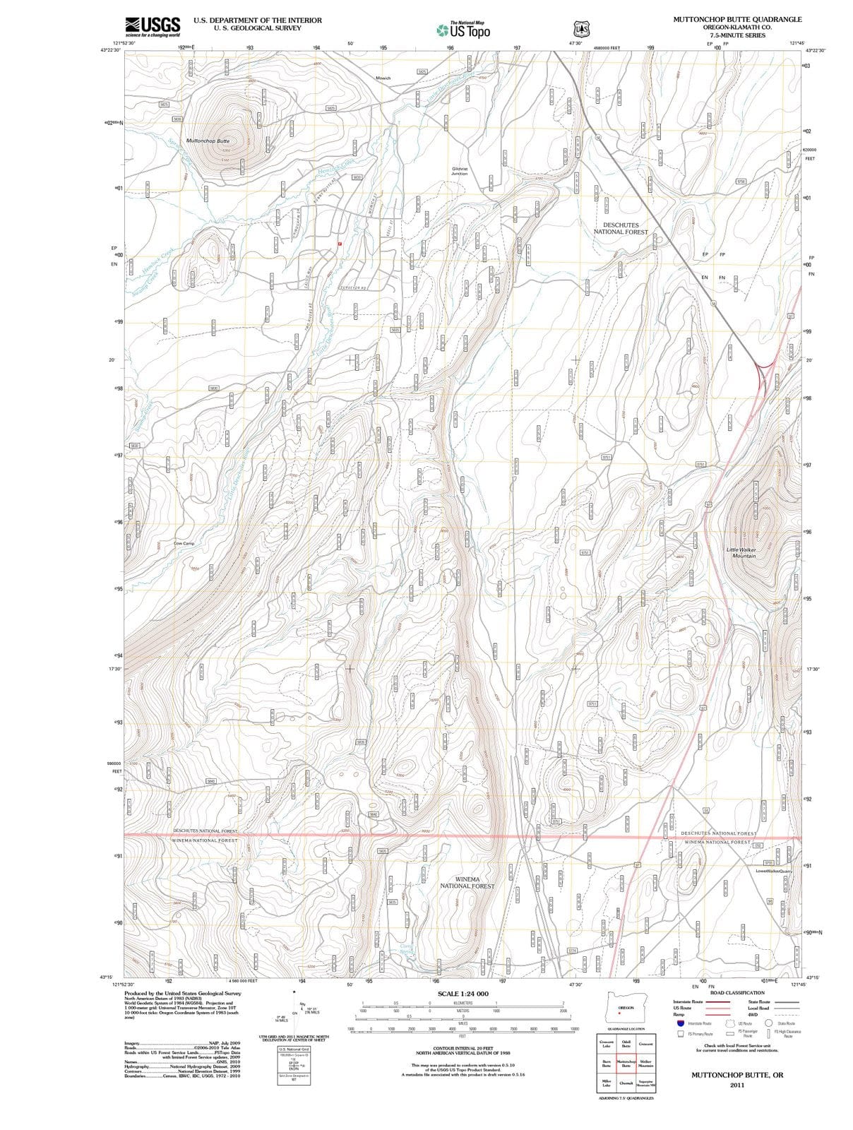 2011 Muttonchop Butte, OR - Oregon - USGS Topographic Map