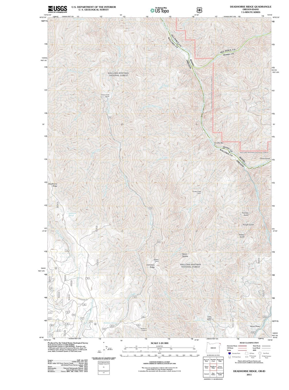 2011 Deadhorse Ridge, OR - Oregon - USGS Topographic Map