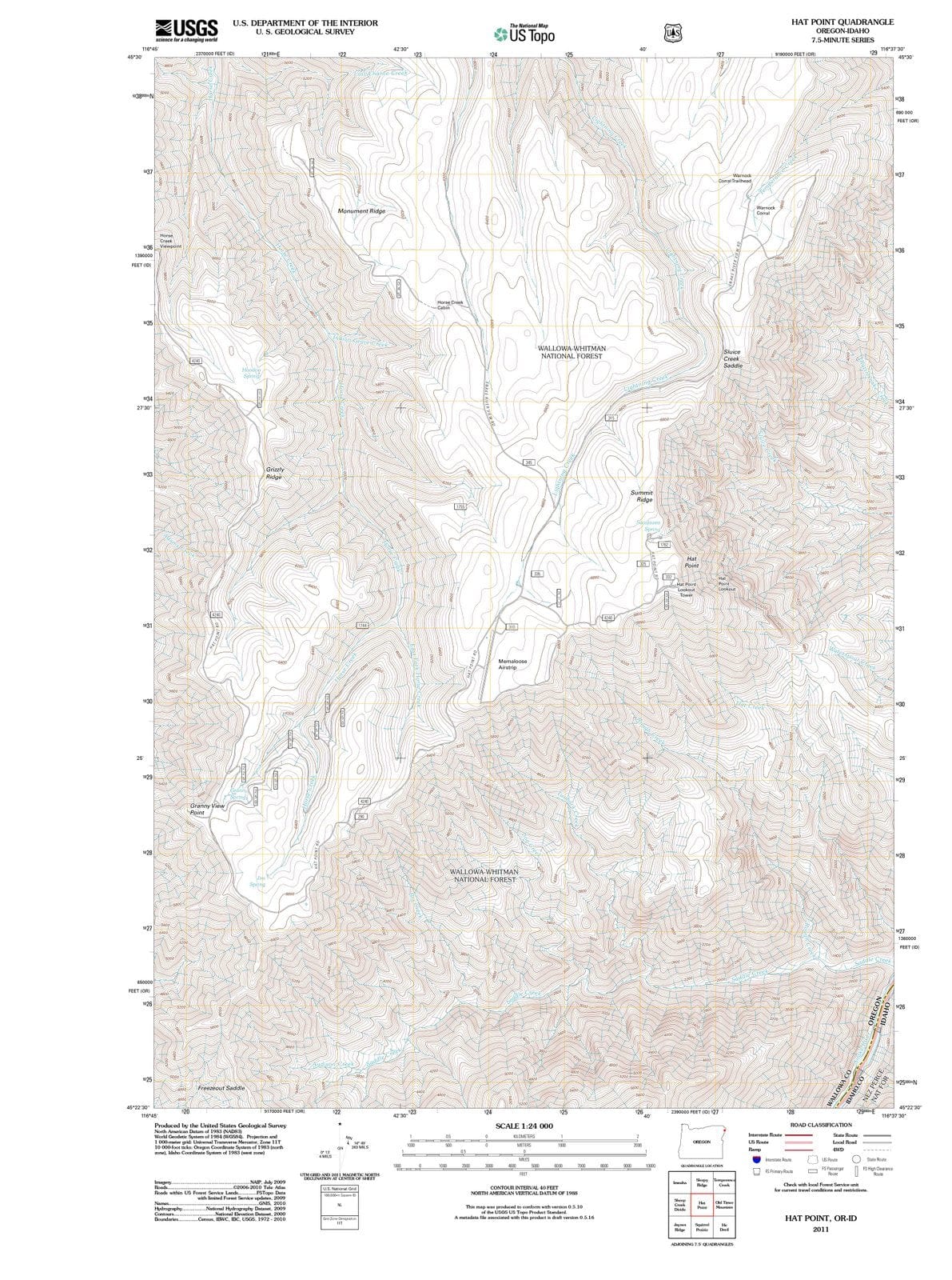 2011 Hat Point, OR - Oregon - USGS Topographic Map