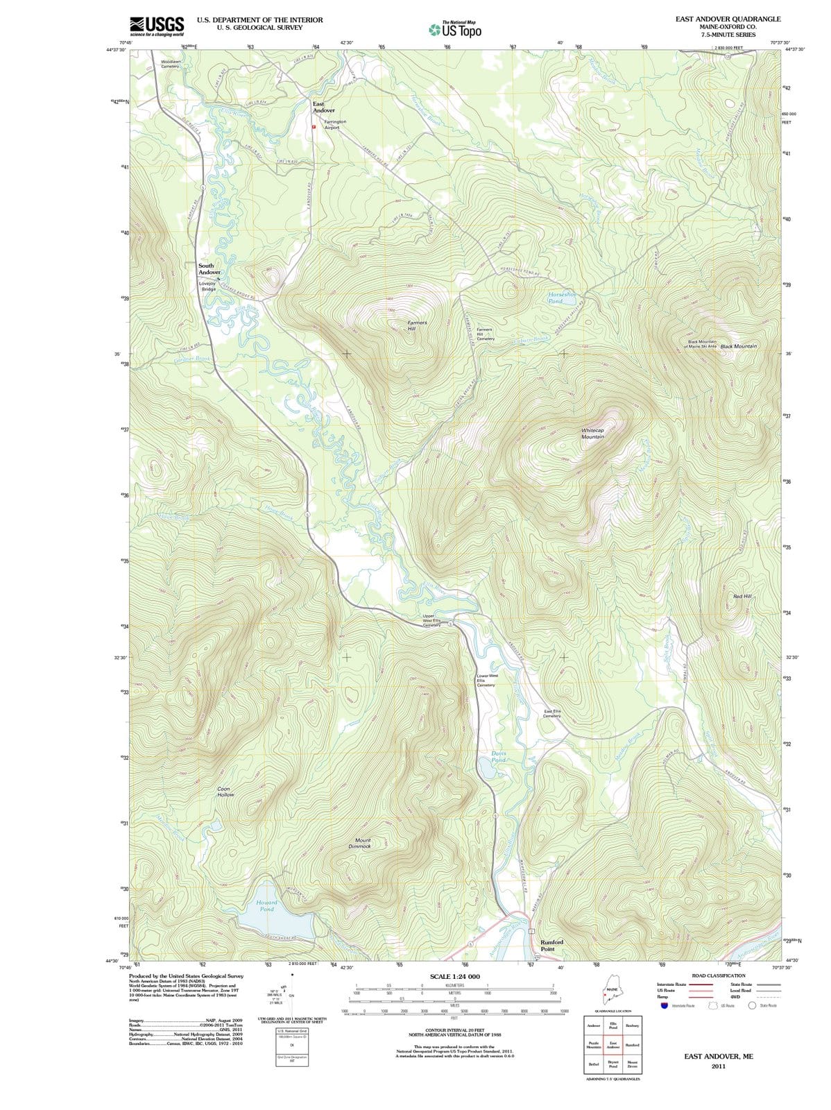 2011 East Andover, ME - Maine - USGS Topographic Map