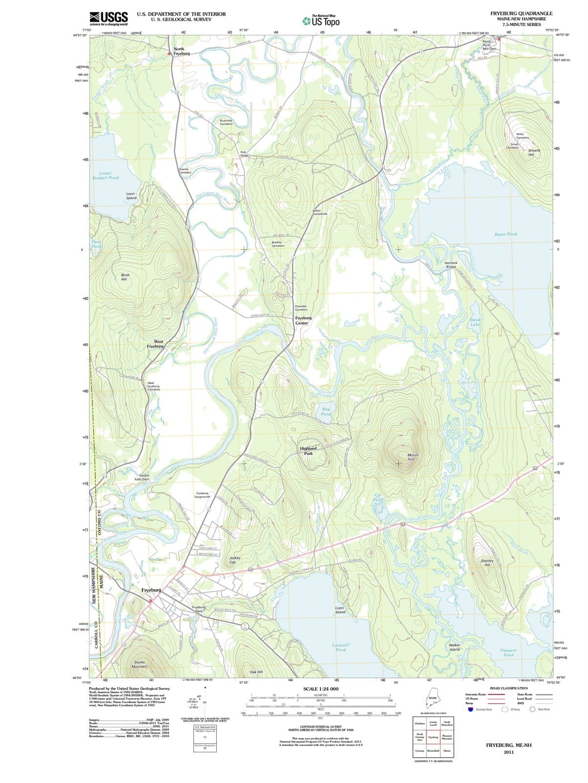 2011 Fryeburg, ME - Maine - USGS Topographic Map