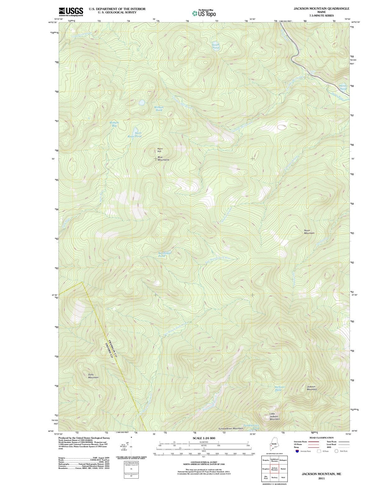 2011 Jackson Mountain, ME - Maine - USGS Topographic Map