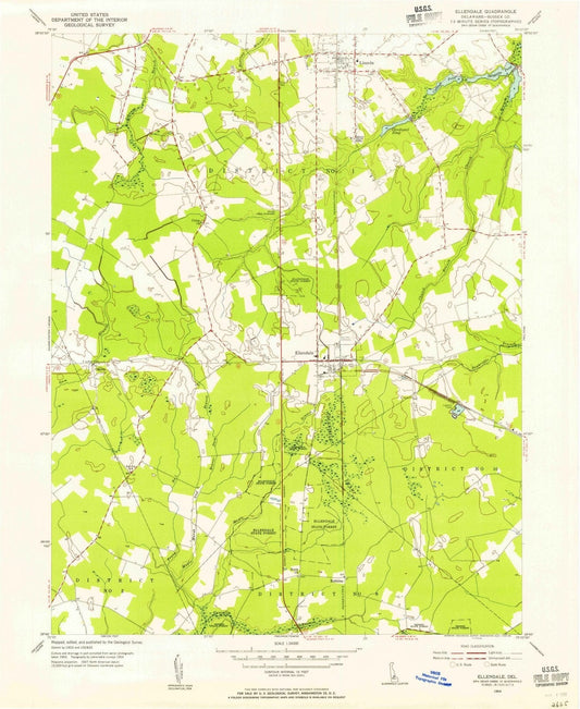 1954 Ellendale, DE - Delaware - USGS Topographic Map