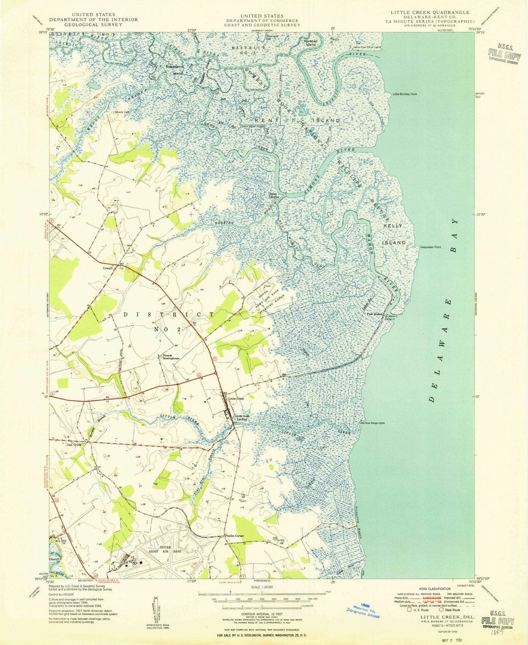 1949 Little Creek, DE - Delaware - USGS Topographic Map