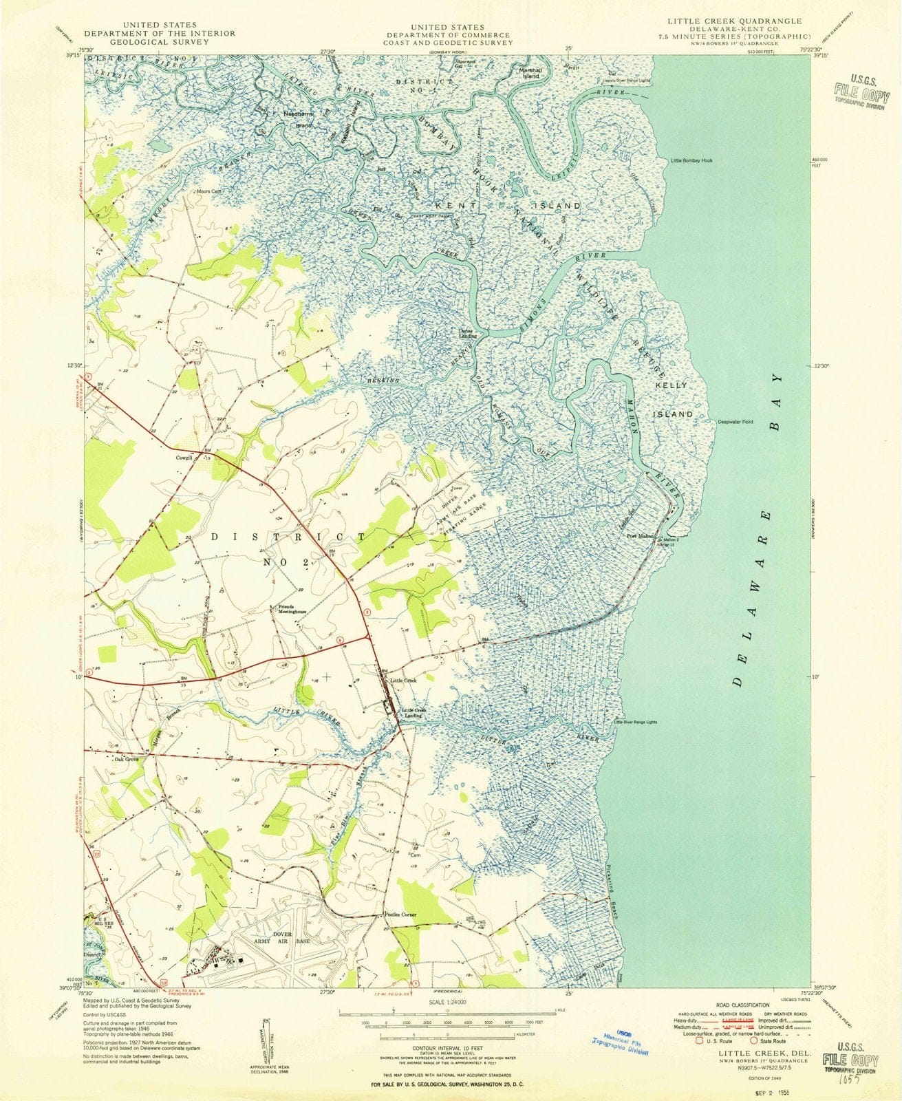 1949 Little Creek, DE - Delaware - USGS Topographic Map