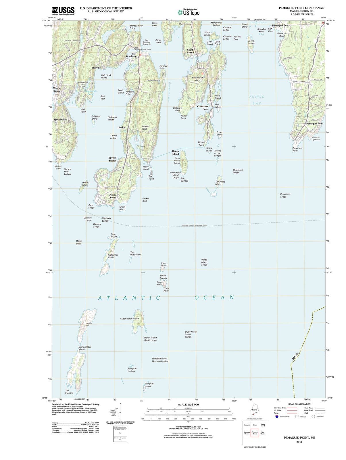 2011 Pemaquid Point, ME - Maine - USGS Topographic Map