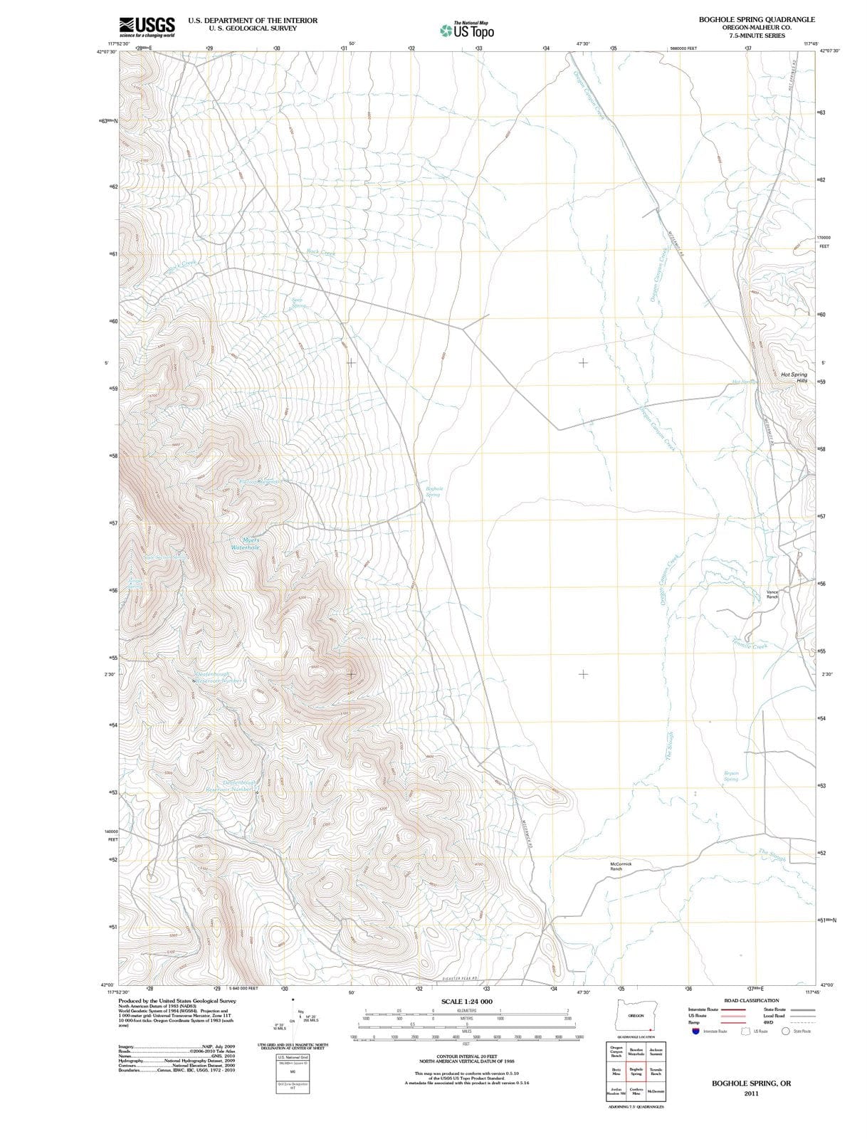 2011 Boghole Spring, OR - Oregon - USGS Topographic Map
