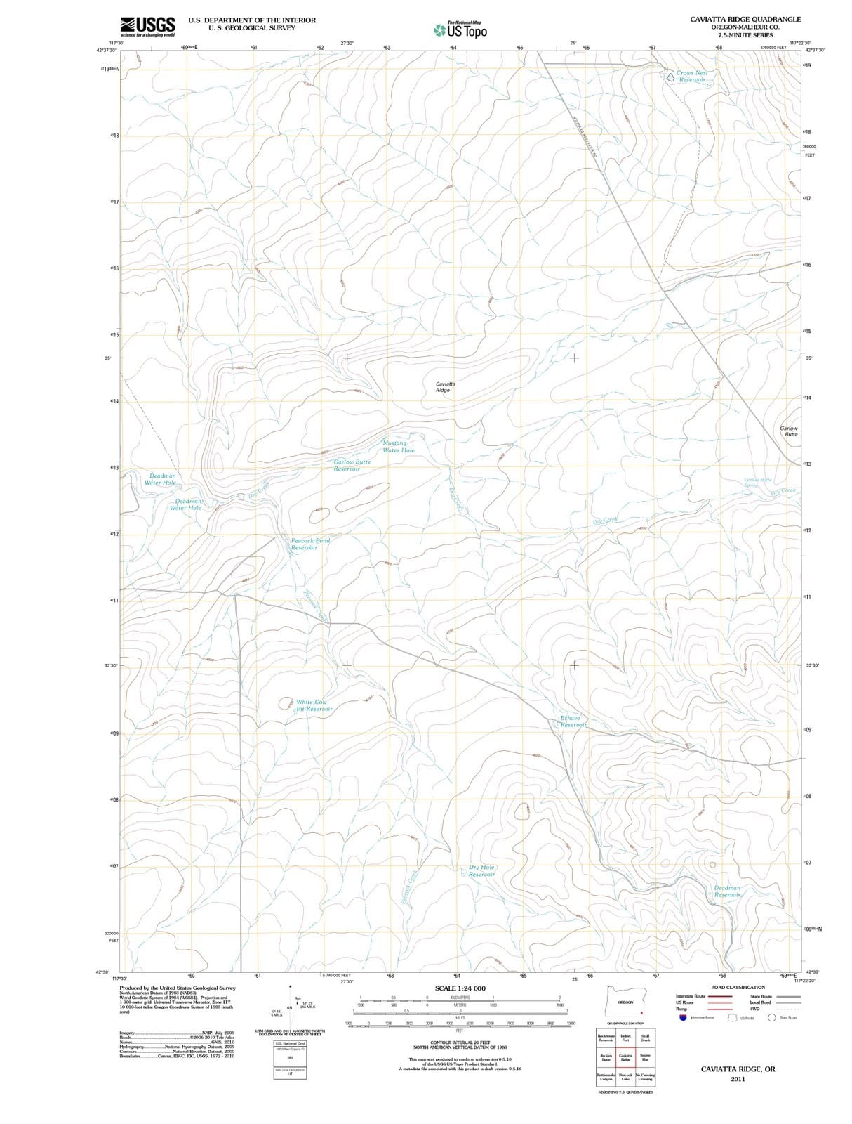 2011 Caviatta Ridge, OR - Oregon - USGS Topographic Map