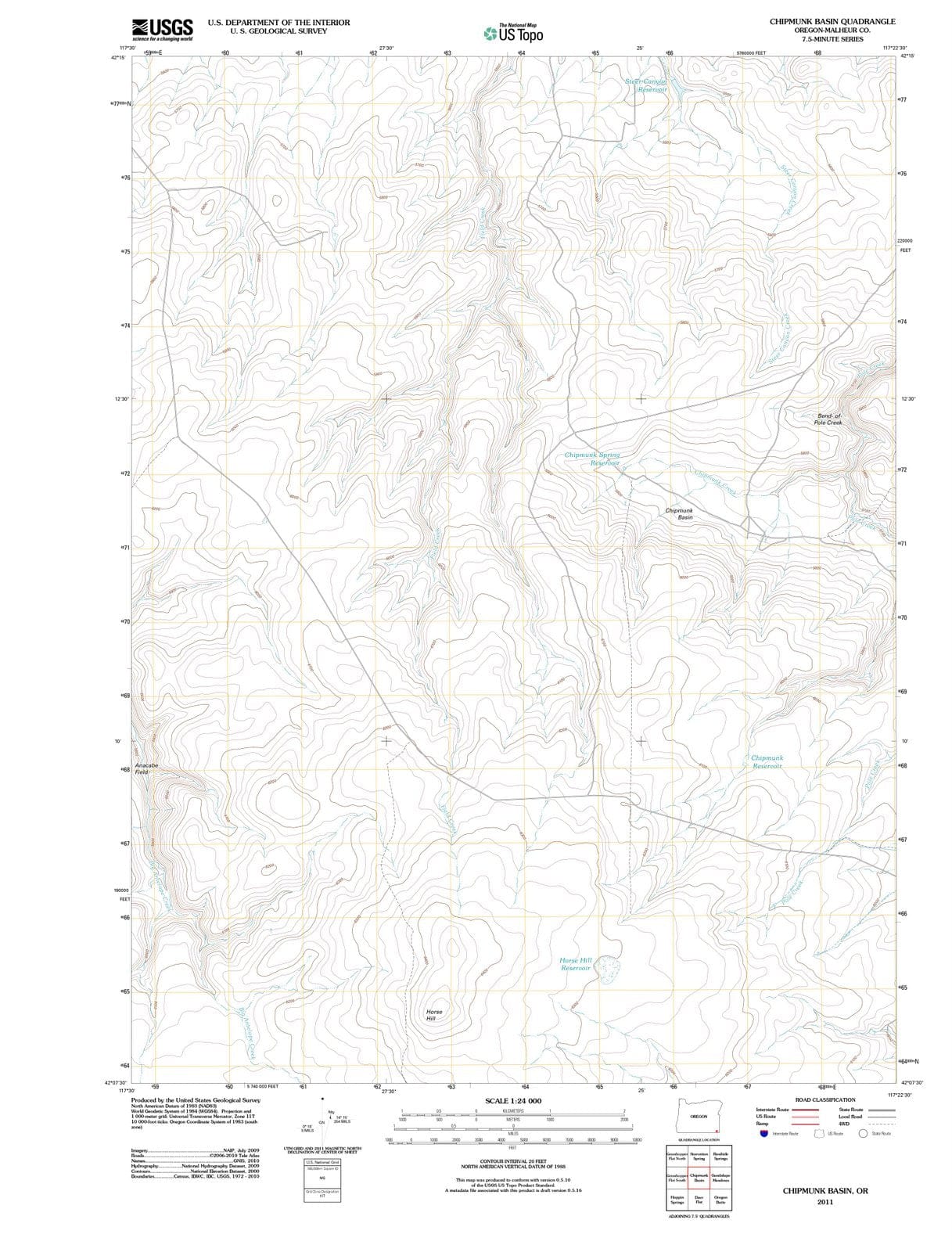 2011 Chipmunk Basin, OR - Oregon - USGS Topographic Map